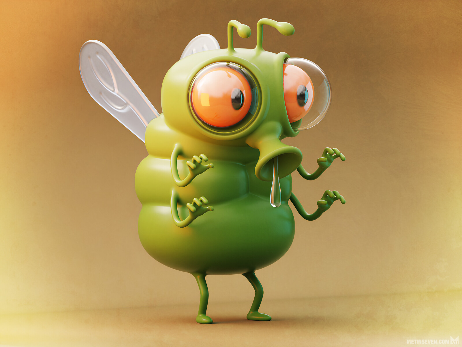 The eager bug. 🪰 A cartoon-style 3D character design.