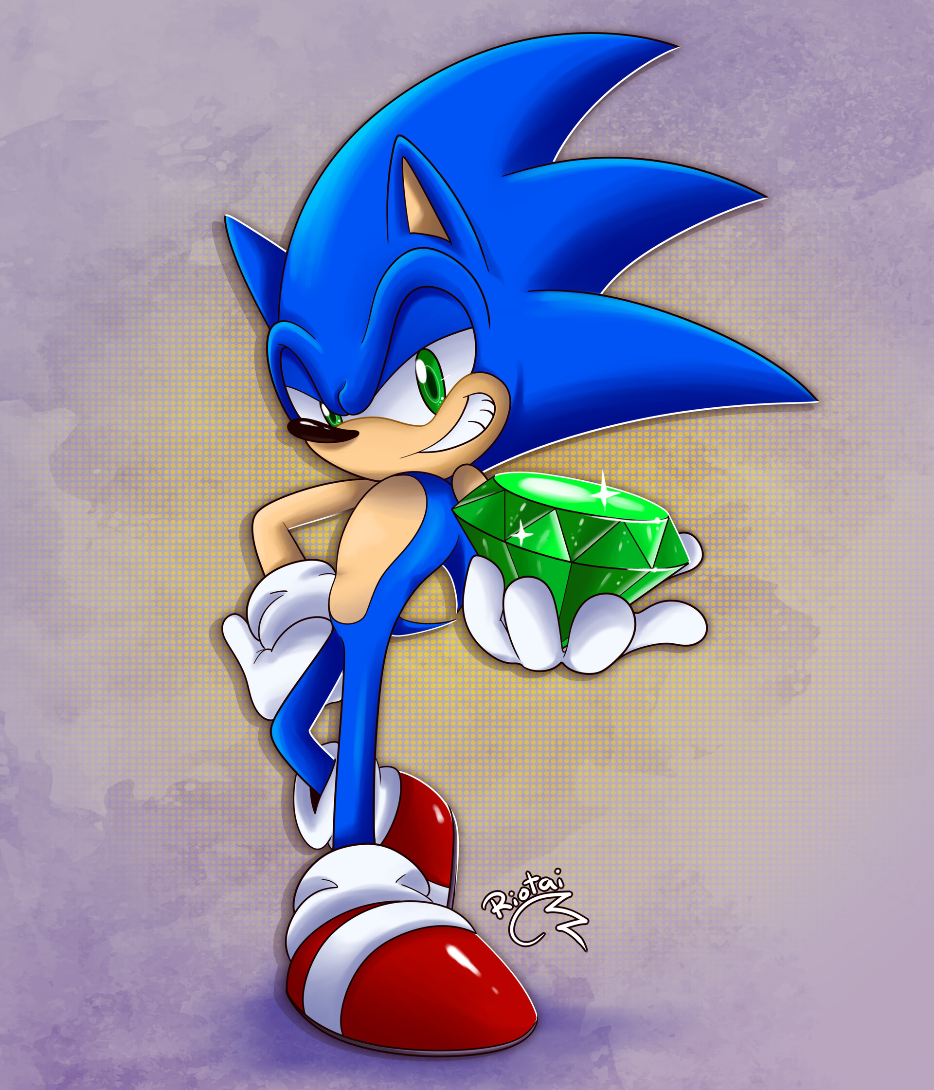 Sonic with Lantern Chaos Emerald  Sonic, Chaos emeralds, Sonic art