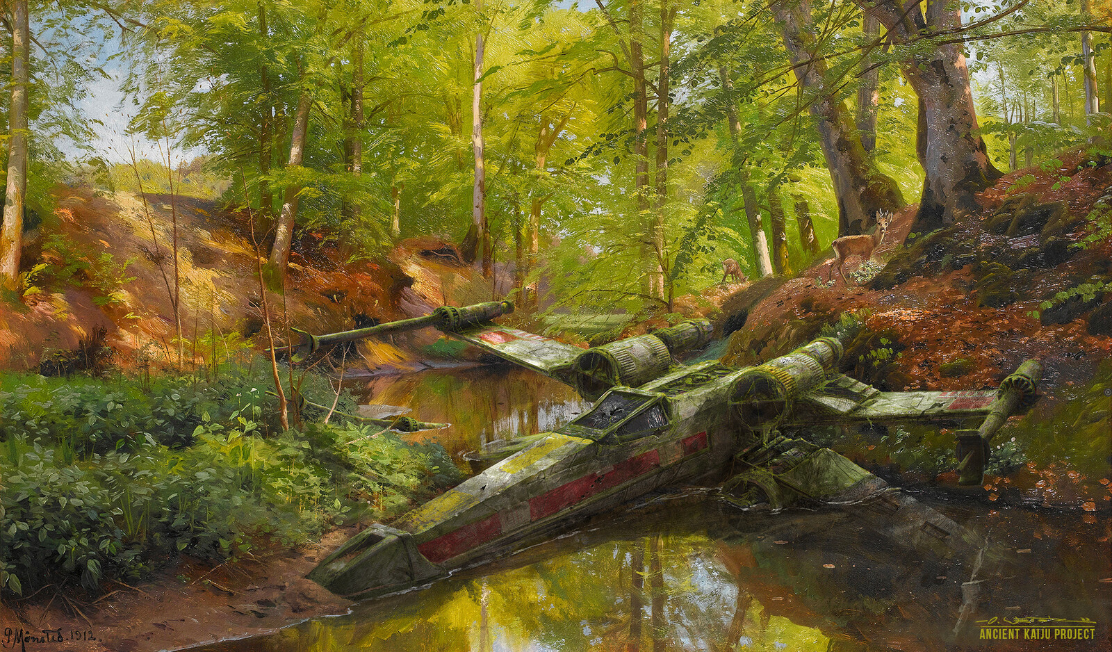 X-Wing beneath the Trees after Monsted