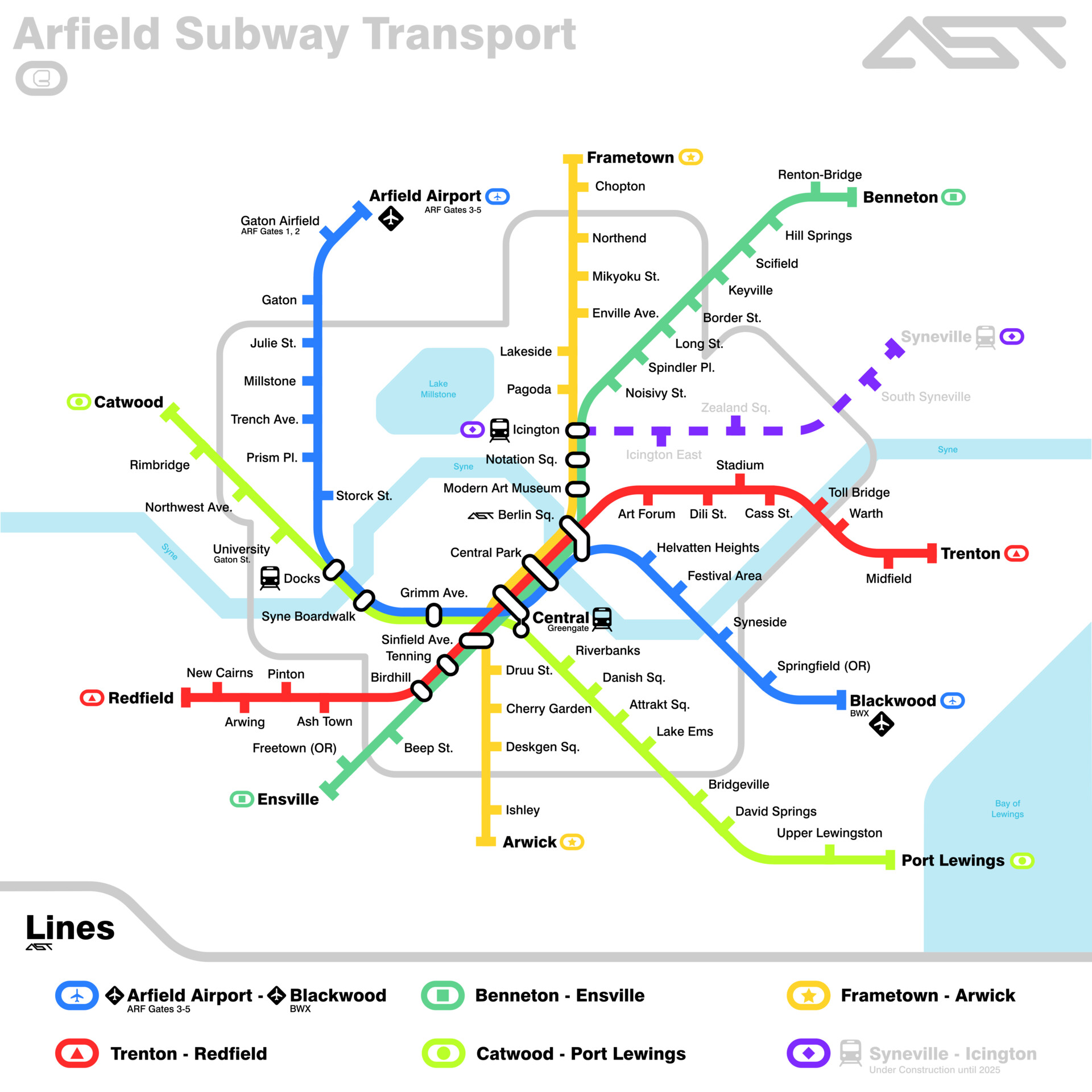 ArtStation - Arfield Subway Transport - Imaginary Map