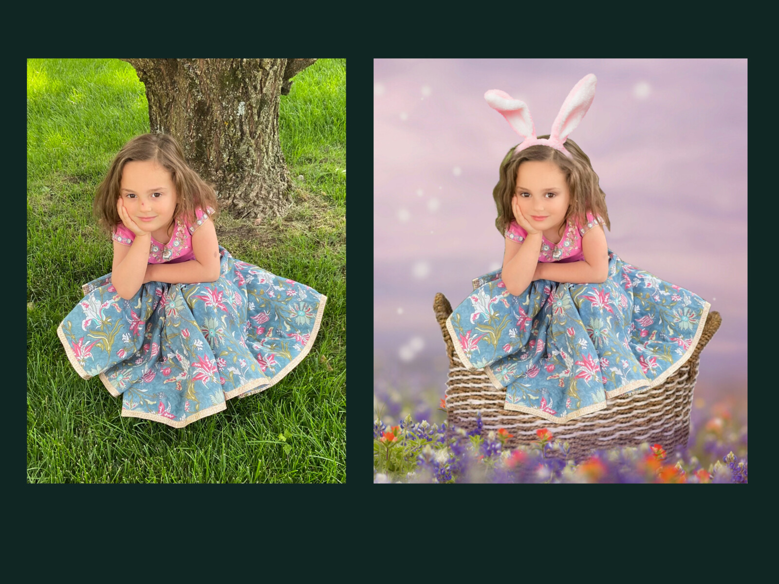 Addition of fantasy background and photo retouch via photoshop 