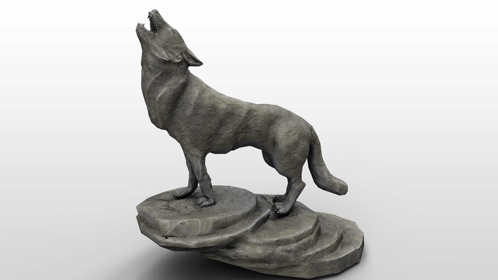 ArtStation Howling Wolf Statue