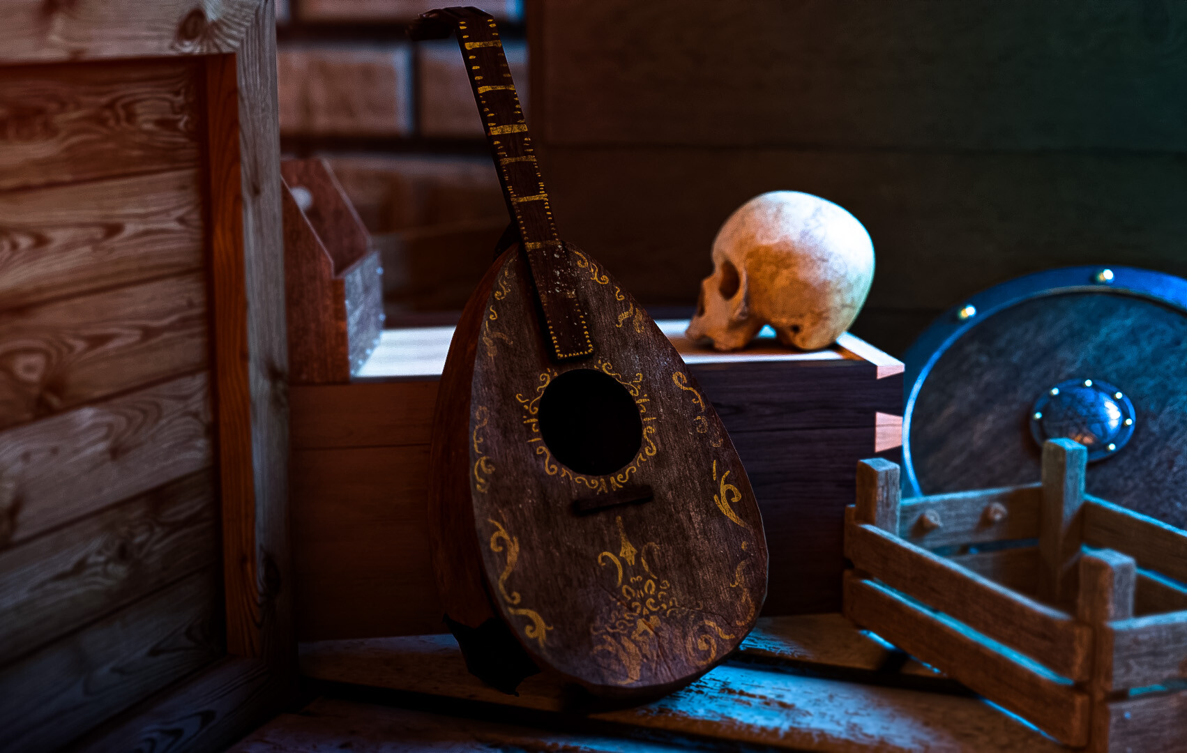 Artstation broken lute prop