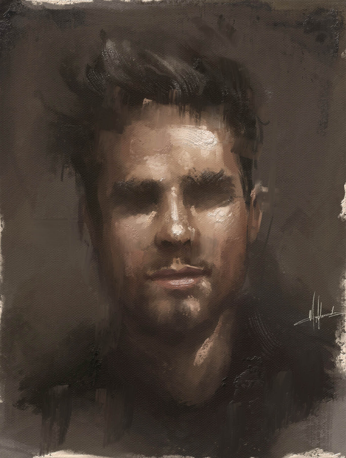 Digital ART Artistic Portrait Painting - Male Head