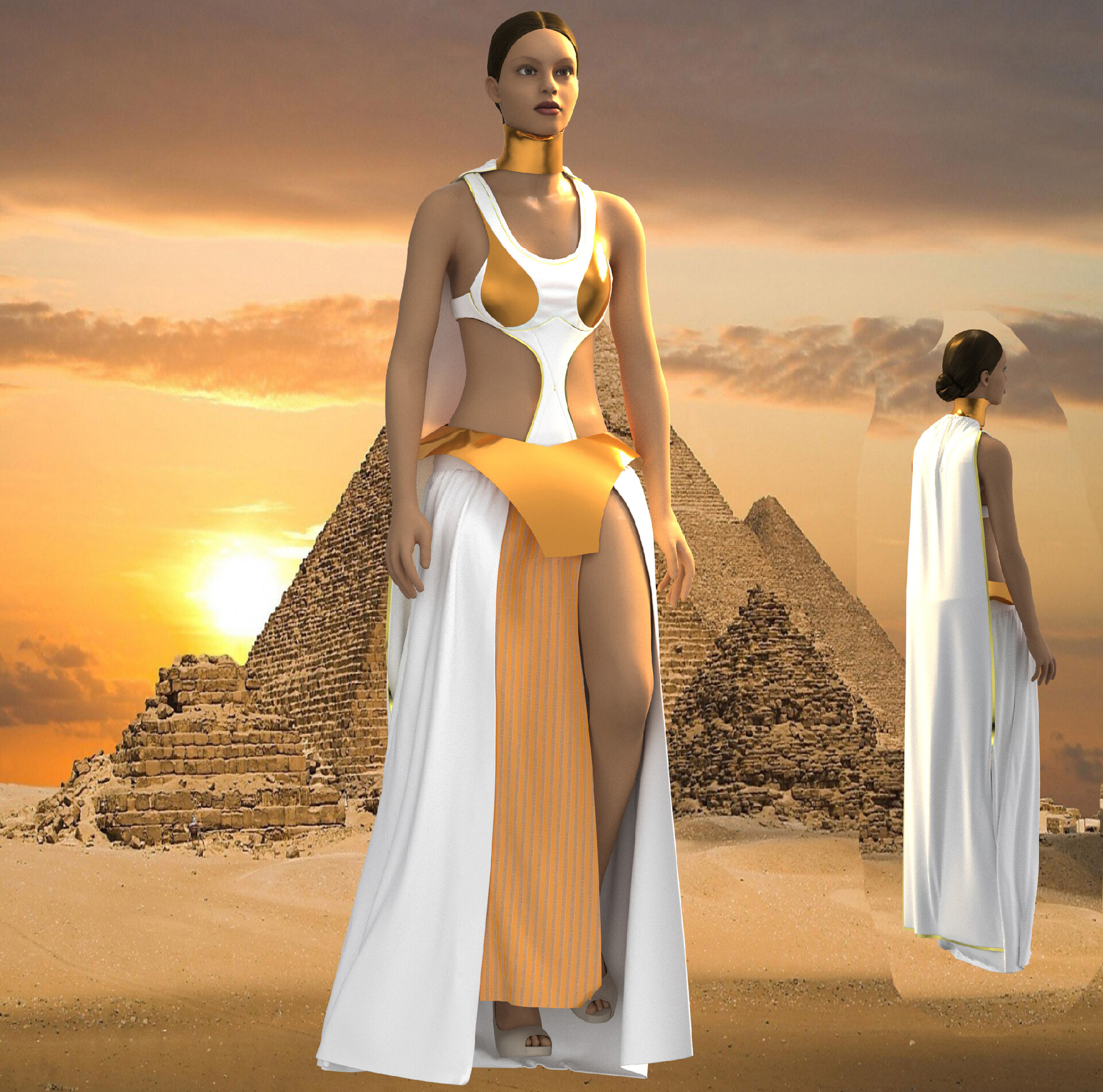 ArtStation - Golden dress of a Spartan girl. my Sparta.