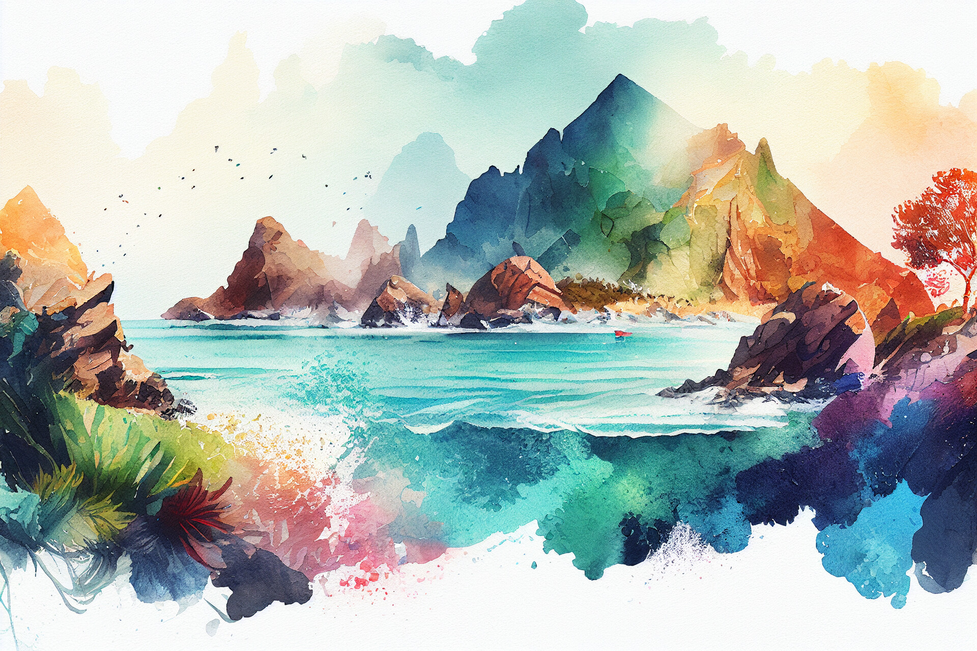 ArtStation Watercolor Mountain ArtStation Watercolor Mountain