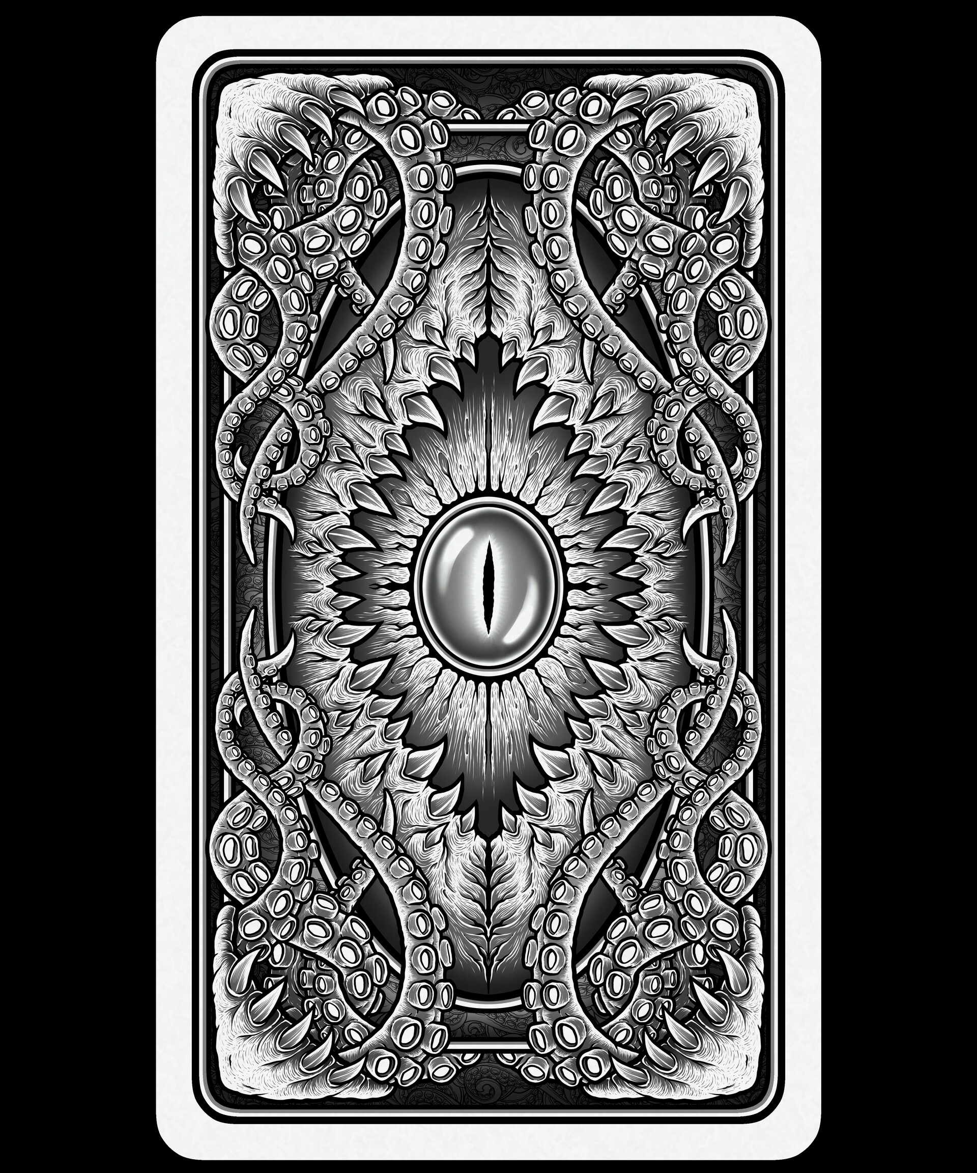Sandro Fazlinovic Cthulhu Mythos Tarot card back