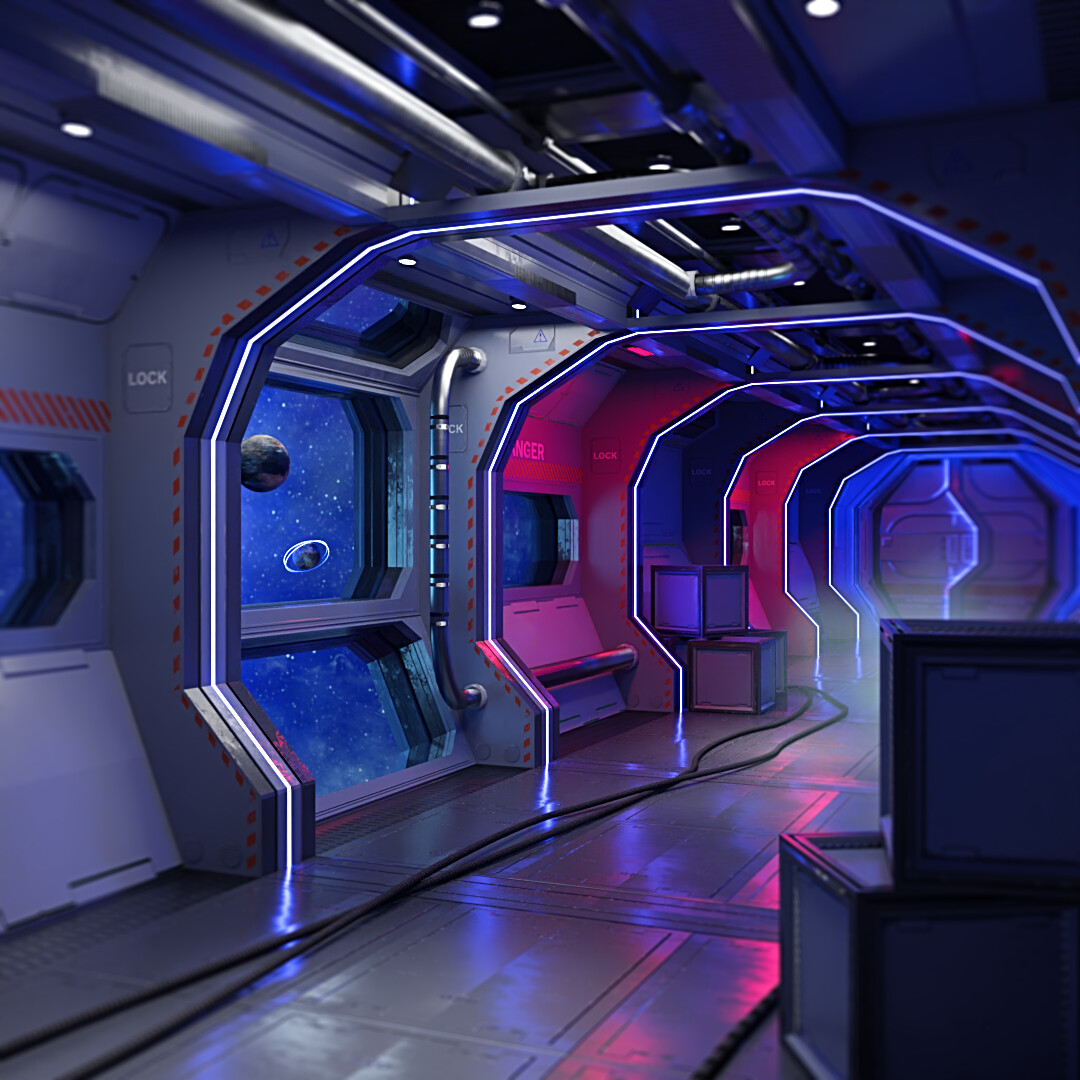 ArtStation - Space Ship Corridor