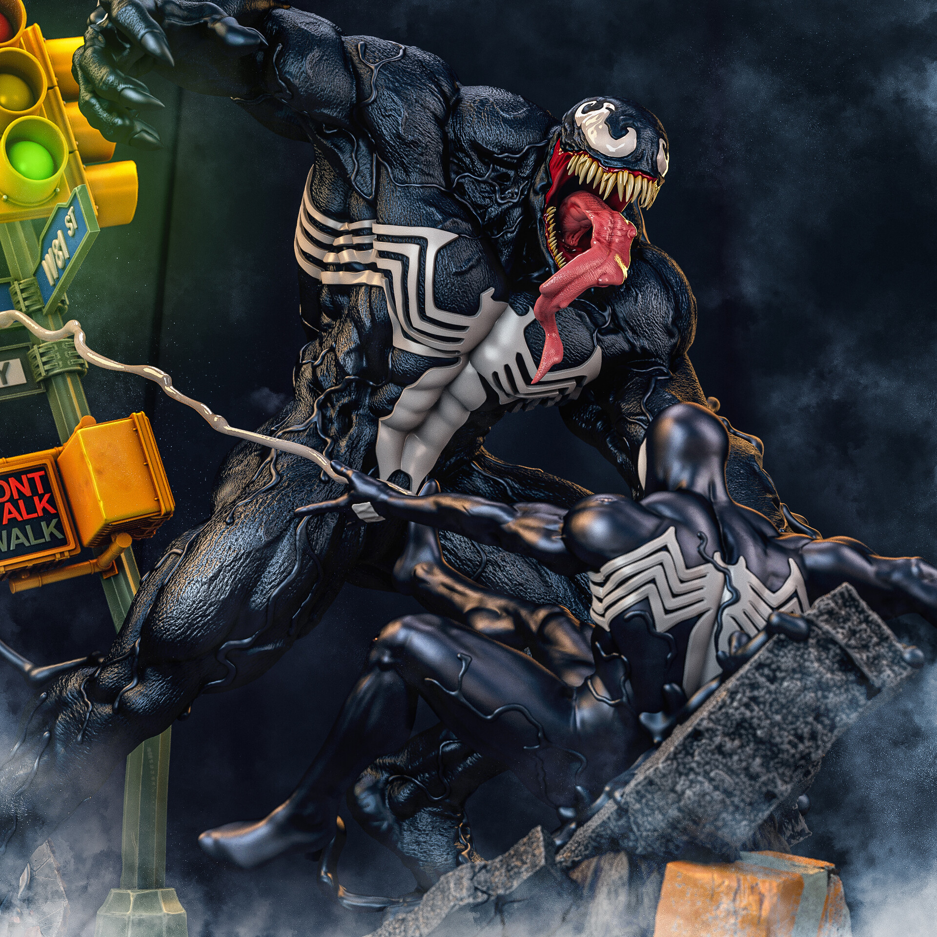 Visión general Limpia el cuarto atención ArtStation - Venom vs Spiderman Black Suit