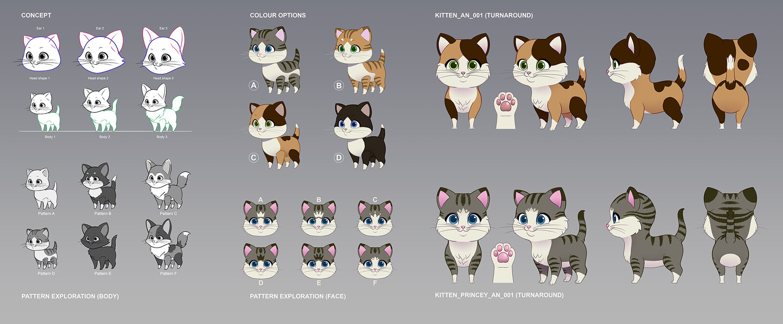 Kitten character design pack