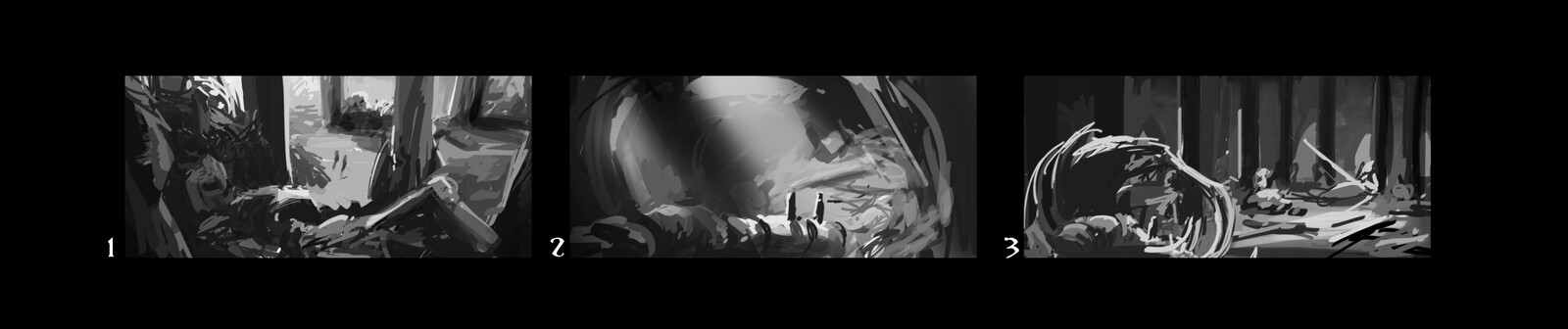 It was important from the very beginning to explore how the player would interact with the huge corpses and the temple