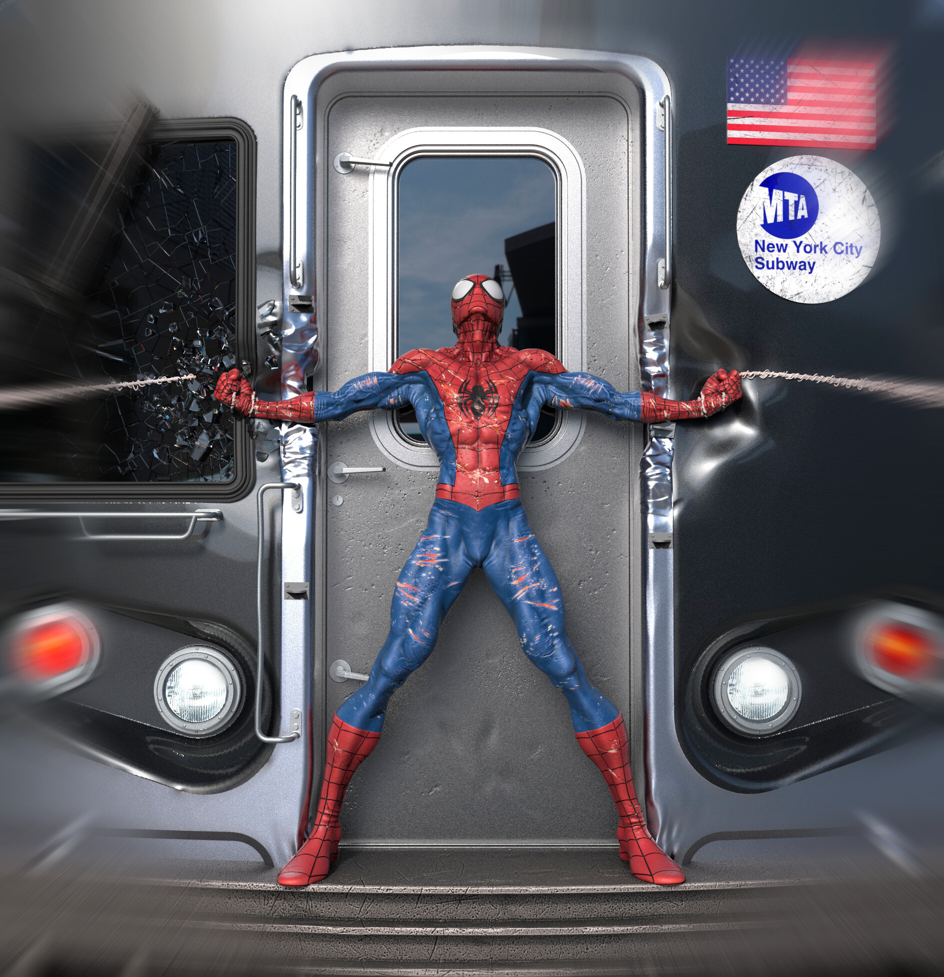 ArtStation - Spiderman Save Train