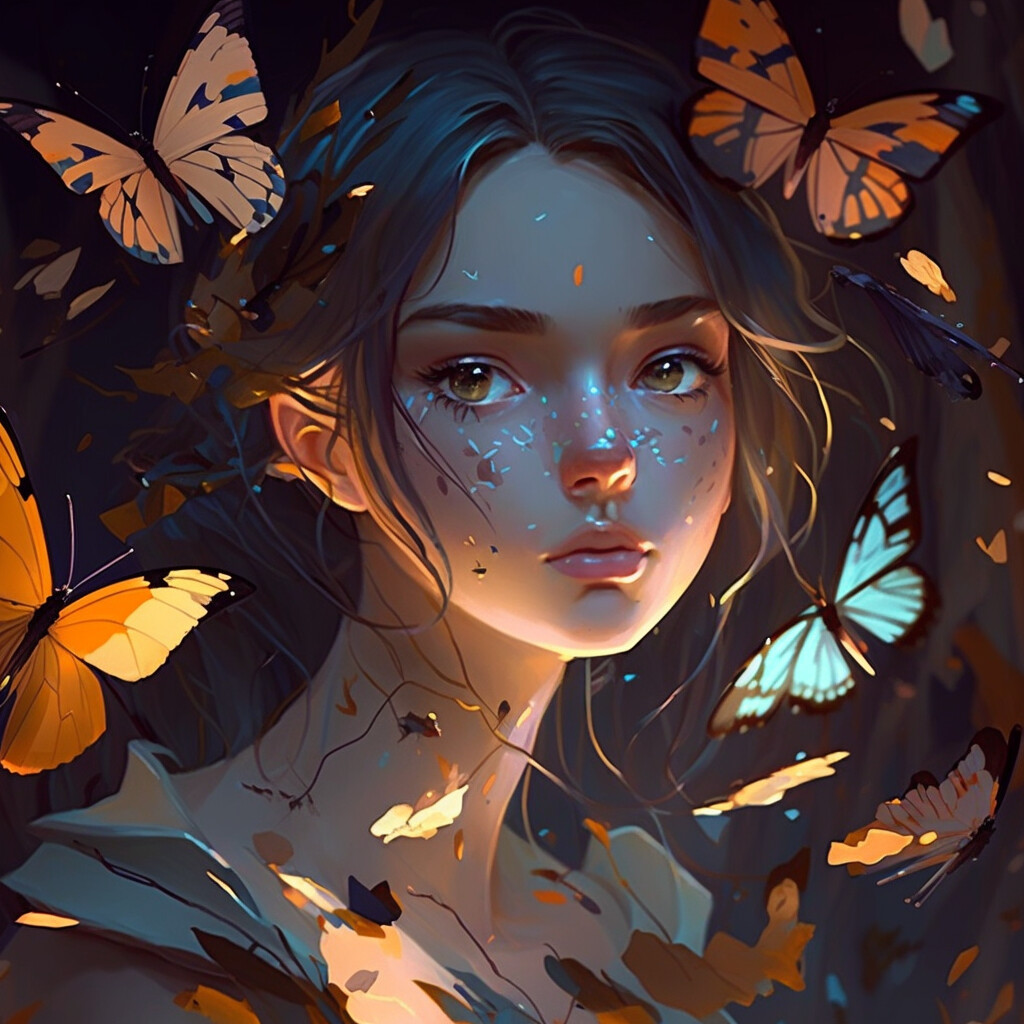 Artstation butterfly dreams a portrait of a young girl 10