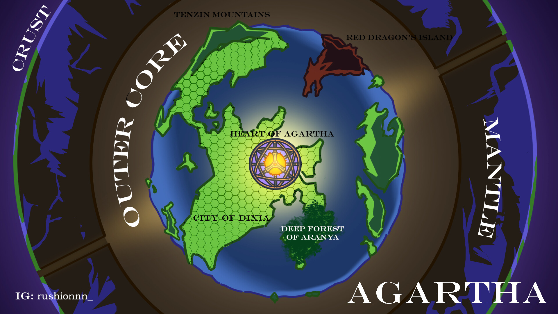 ArtStation - AGARTHA - Hollow Earth Concept Map Design (2022)