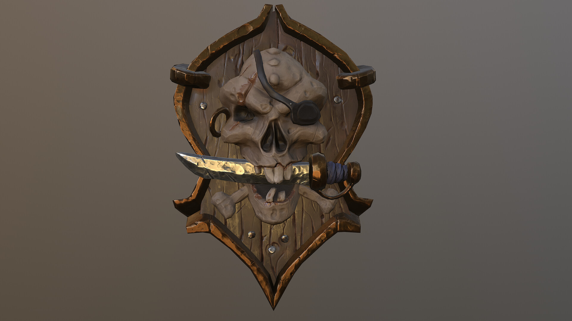 ArtStation - Stylized pirate shield