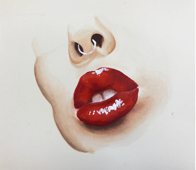 ArtStation Red Lips Painting