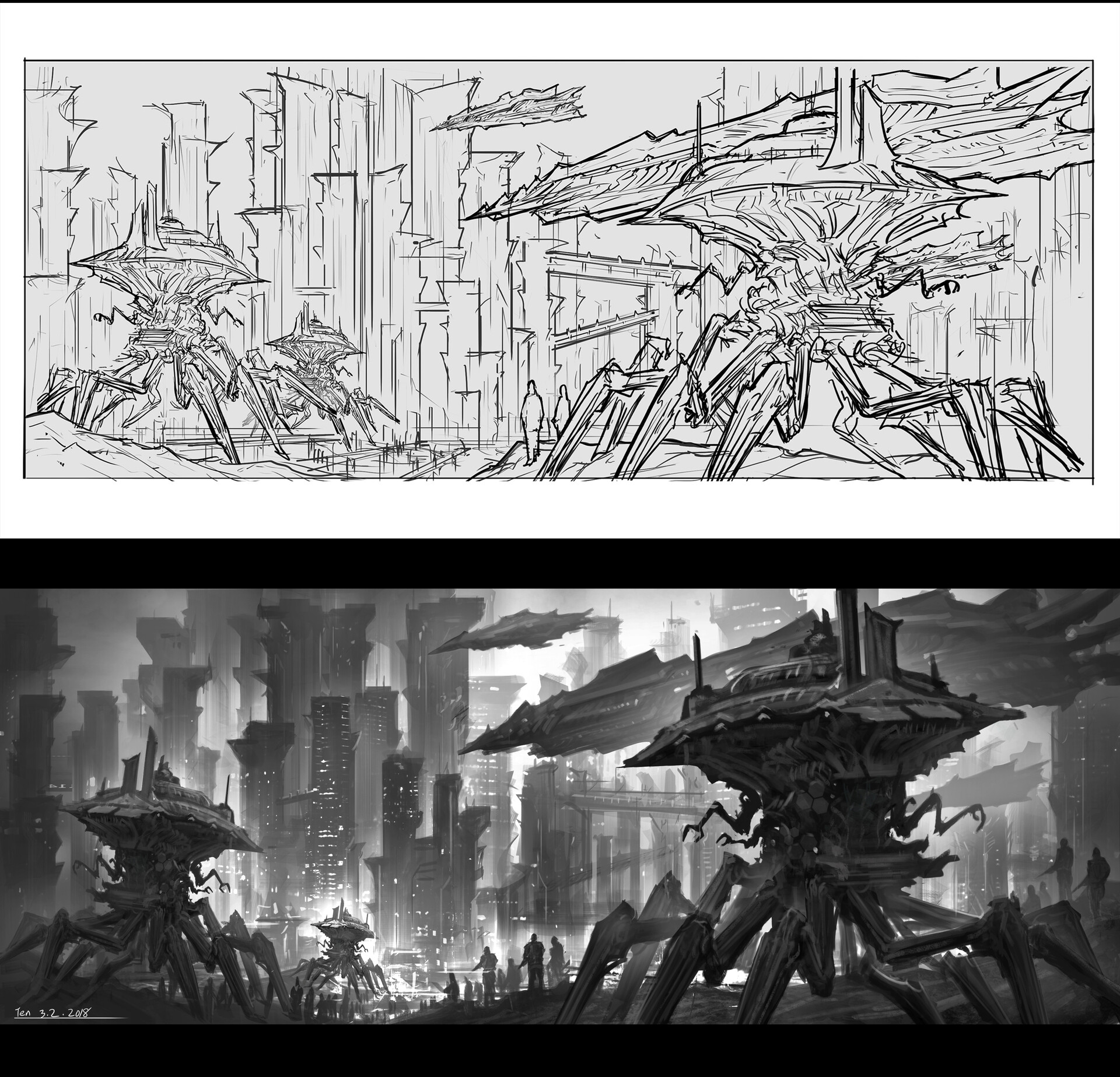 ArtStation - Sketch concept scene