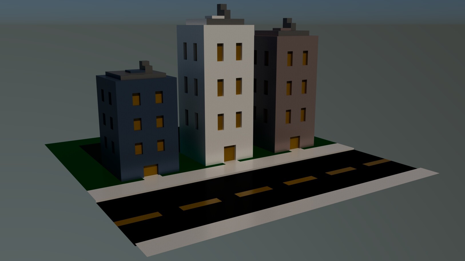 ArtStation - Three Buildings - 3D Environment