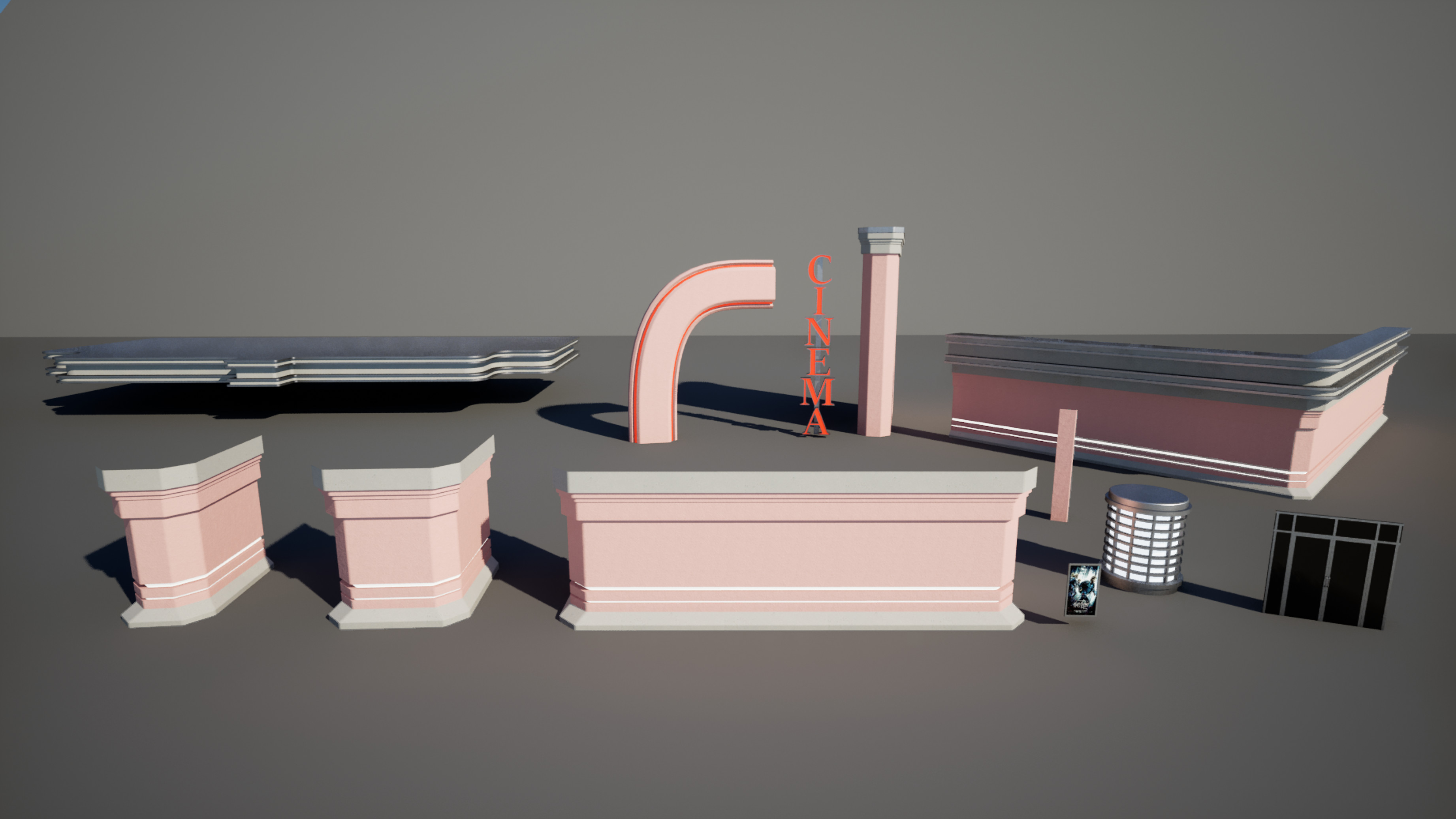All assets shown were created and textured with either a tiling texture, custom texture, or a texture trim/atlas sheet.