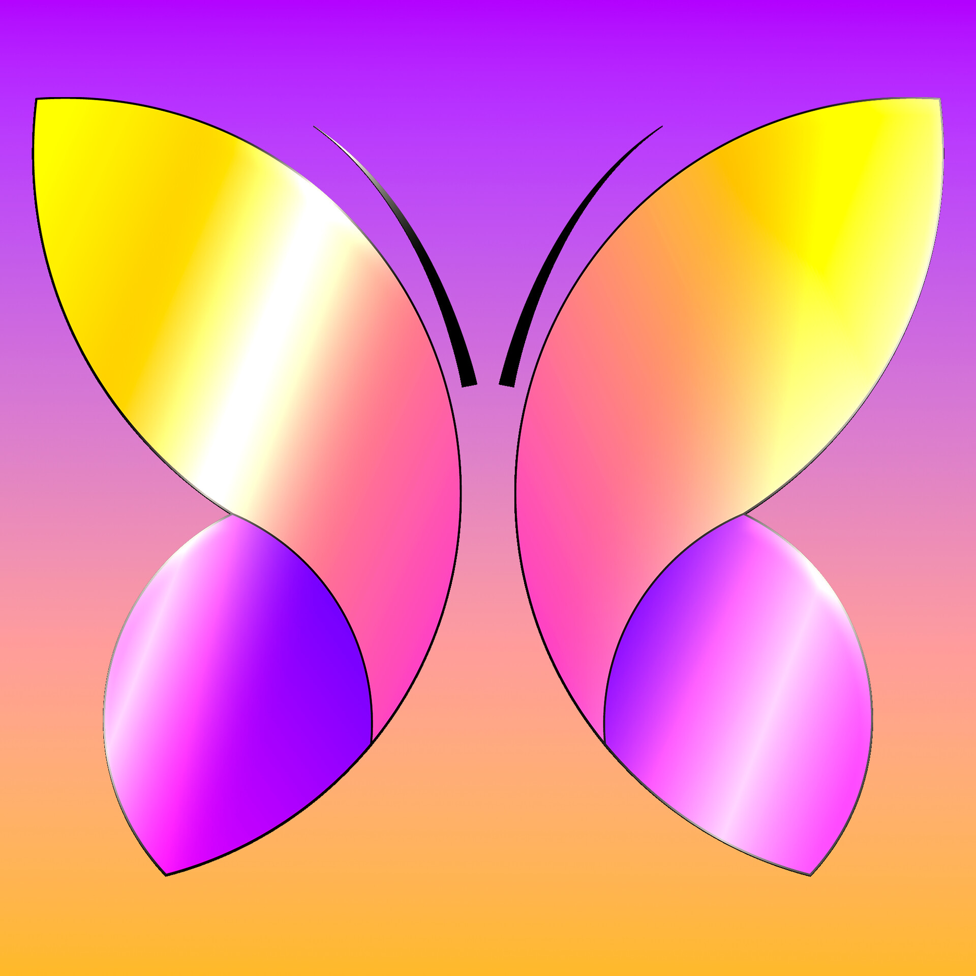 Animated online GIF Butterfly Clipart Teaching, image size:1920x1920