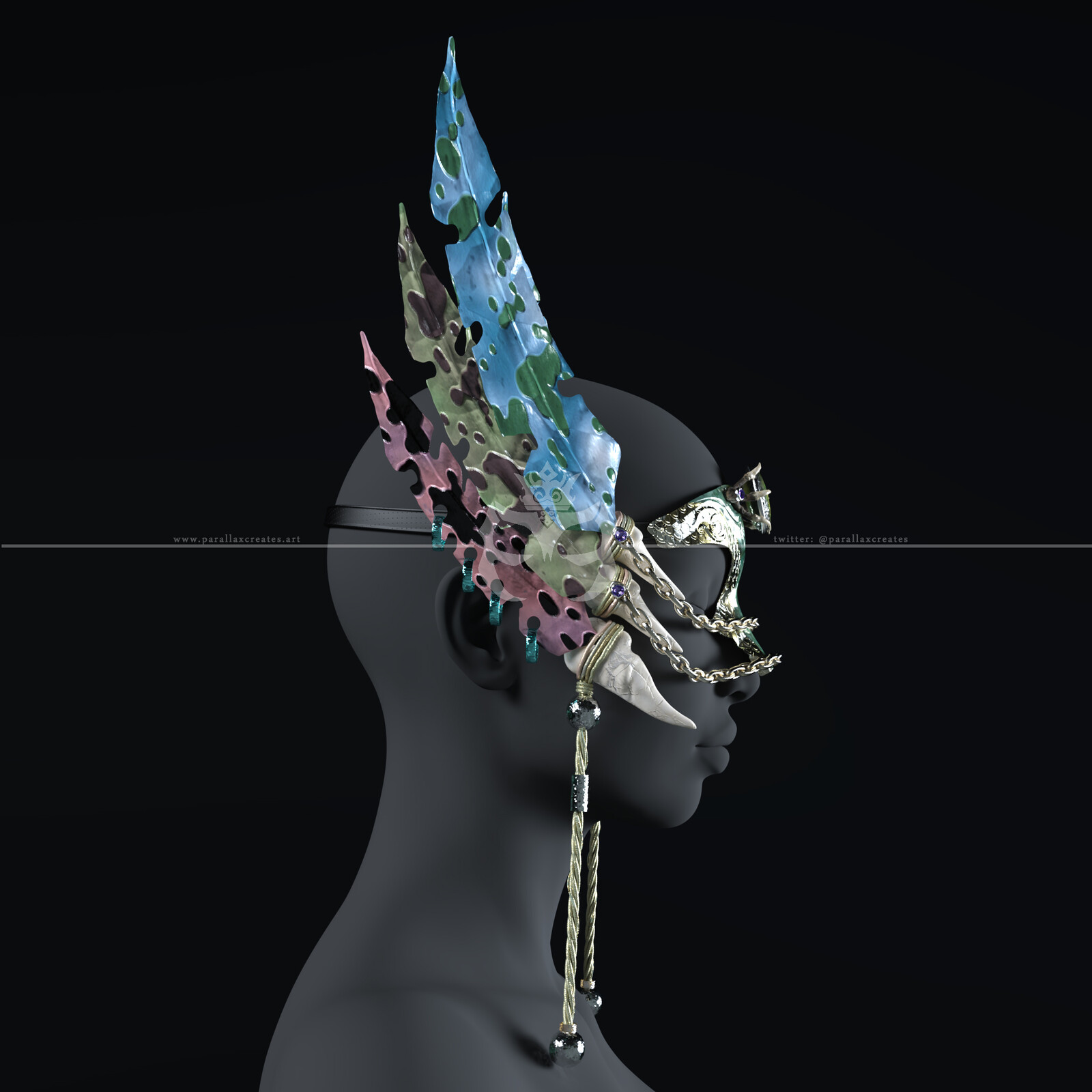 Rigged 3d Jewelry - Dragonic Crown by ParallaxCreates