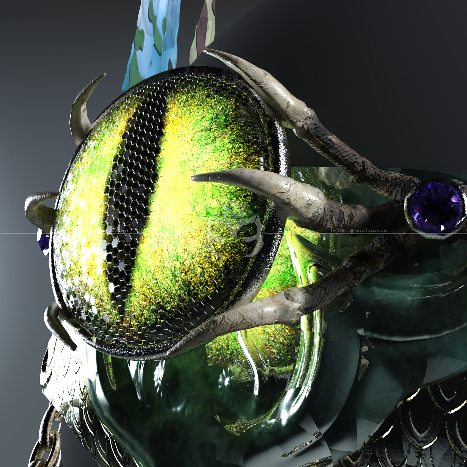 3d Jewelry - Dragonic Crown by ParallaxCreates