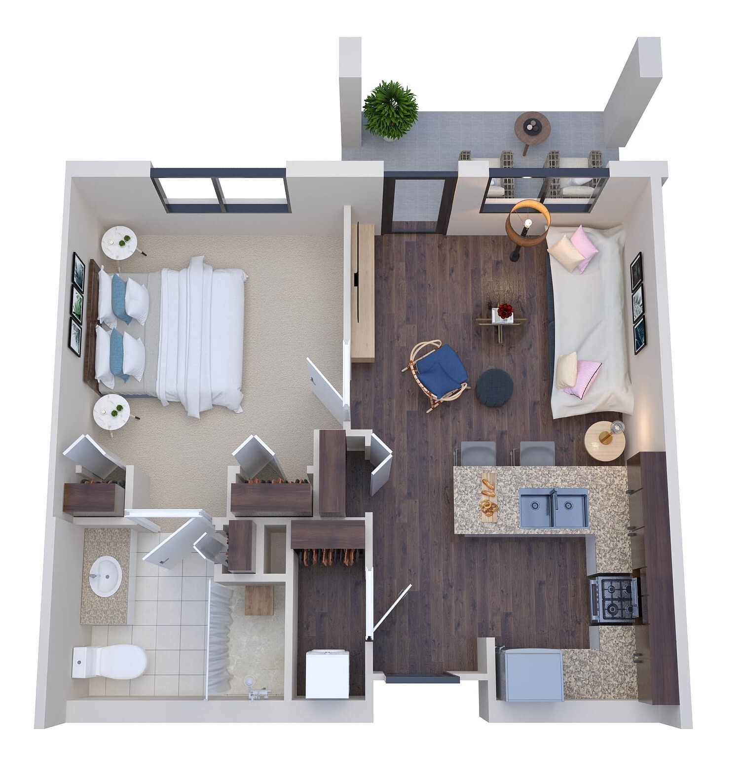 ArtStation 3D Floor Plans For 1 Bedroom Apartments artstation-3d-floor-plans-for-1-bedroom-apartments