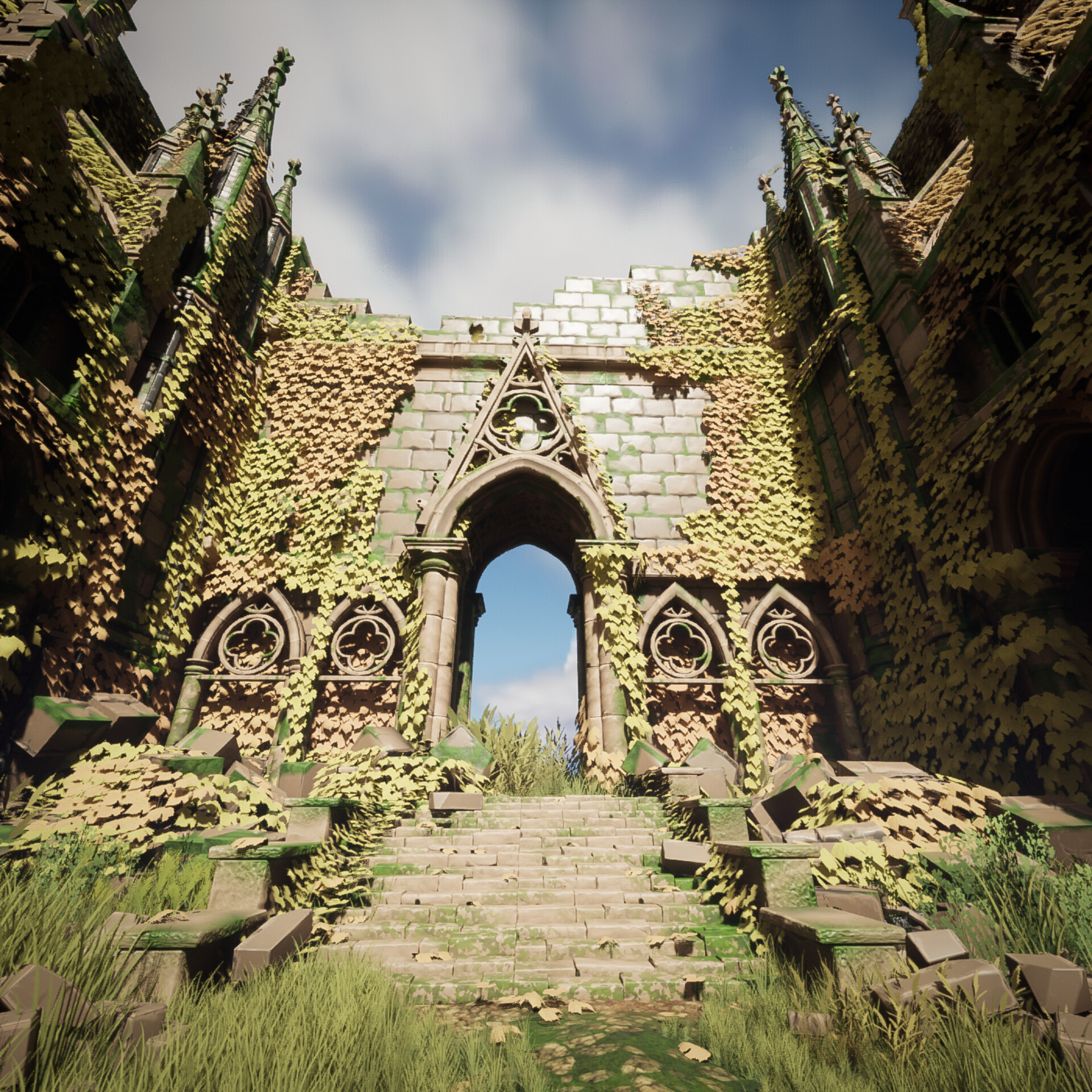 Artstation gothic castle ruins