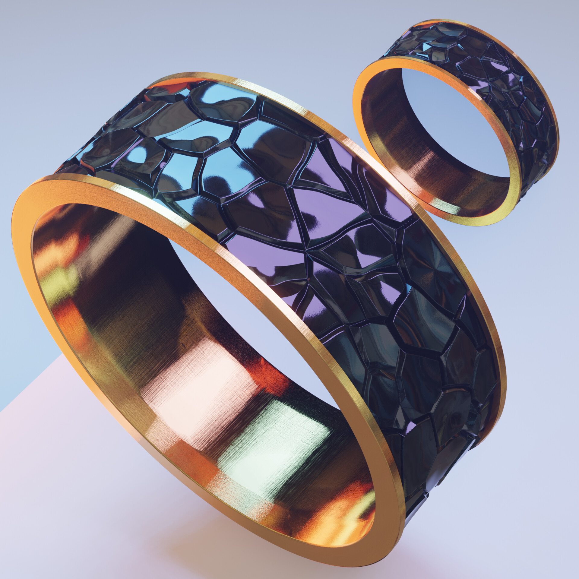 ArtStation - Gold & Obsidian Ring
