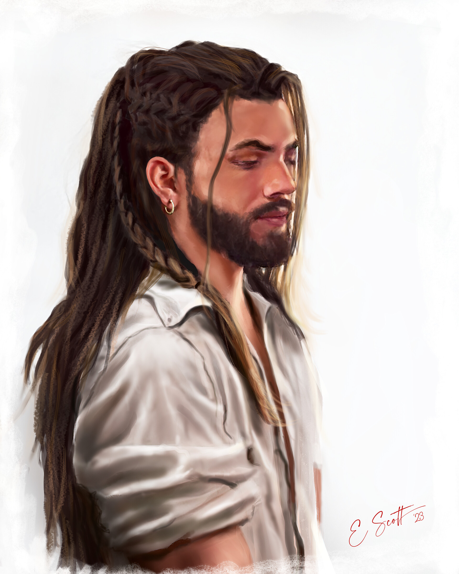 ArtStation Guy With Long Hair Portrait