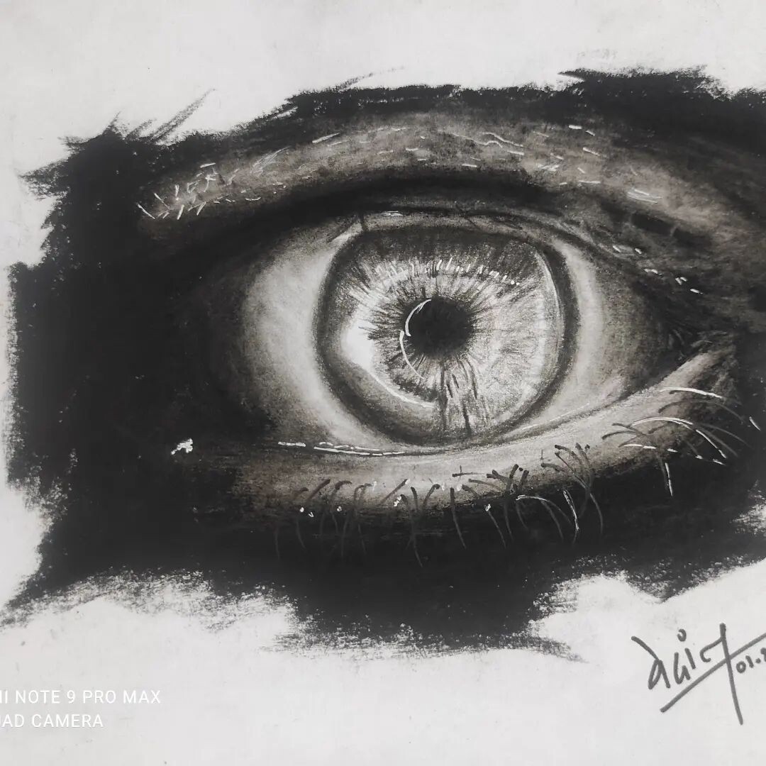 ArtStation - Eye in charcoal