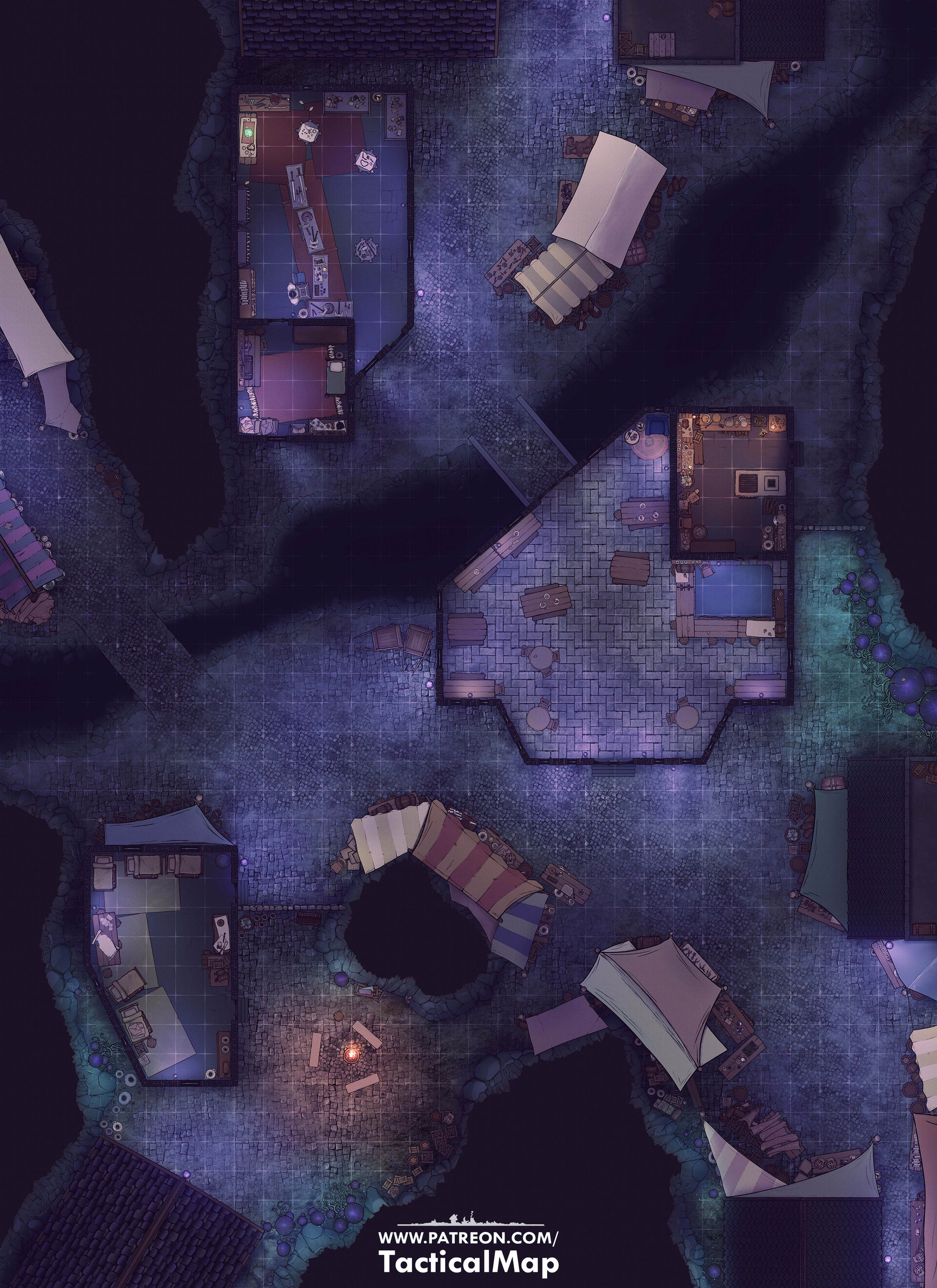 Artstation underdark city market 32x44 