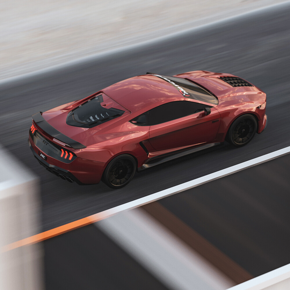 ArtStation 2024 Ford Mustang GT Mid Engine Red version vol.2