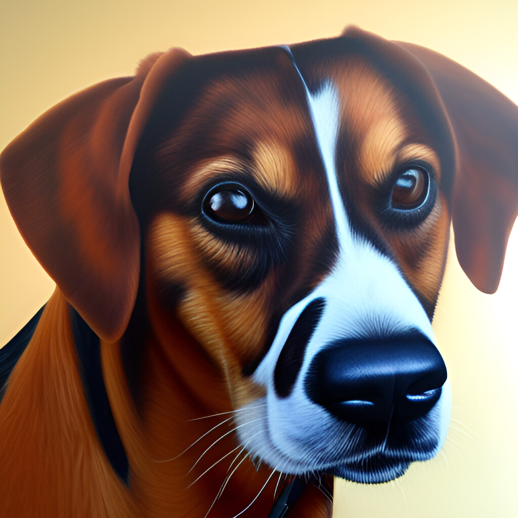 ArtStation Dog Hyperrealism 3D paint