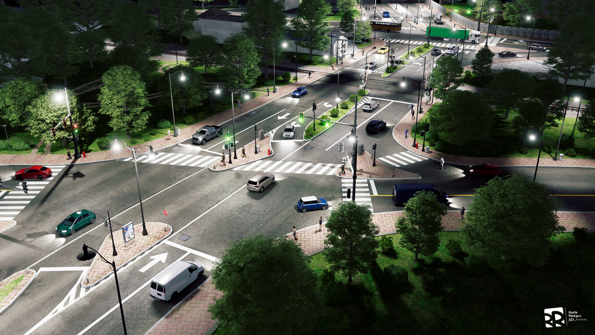 ArtStation Exterior Night Scene Lighting Practice 04