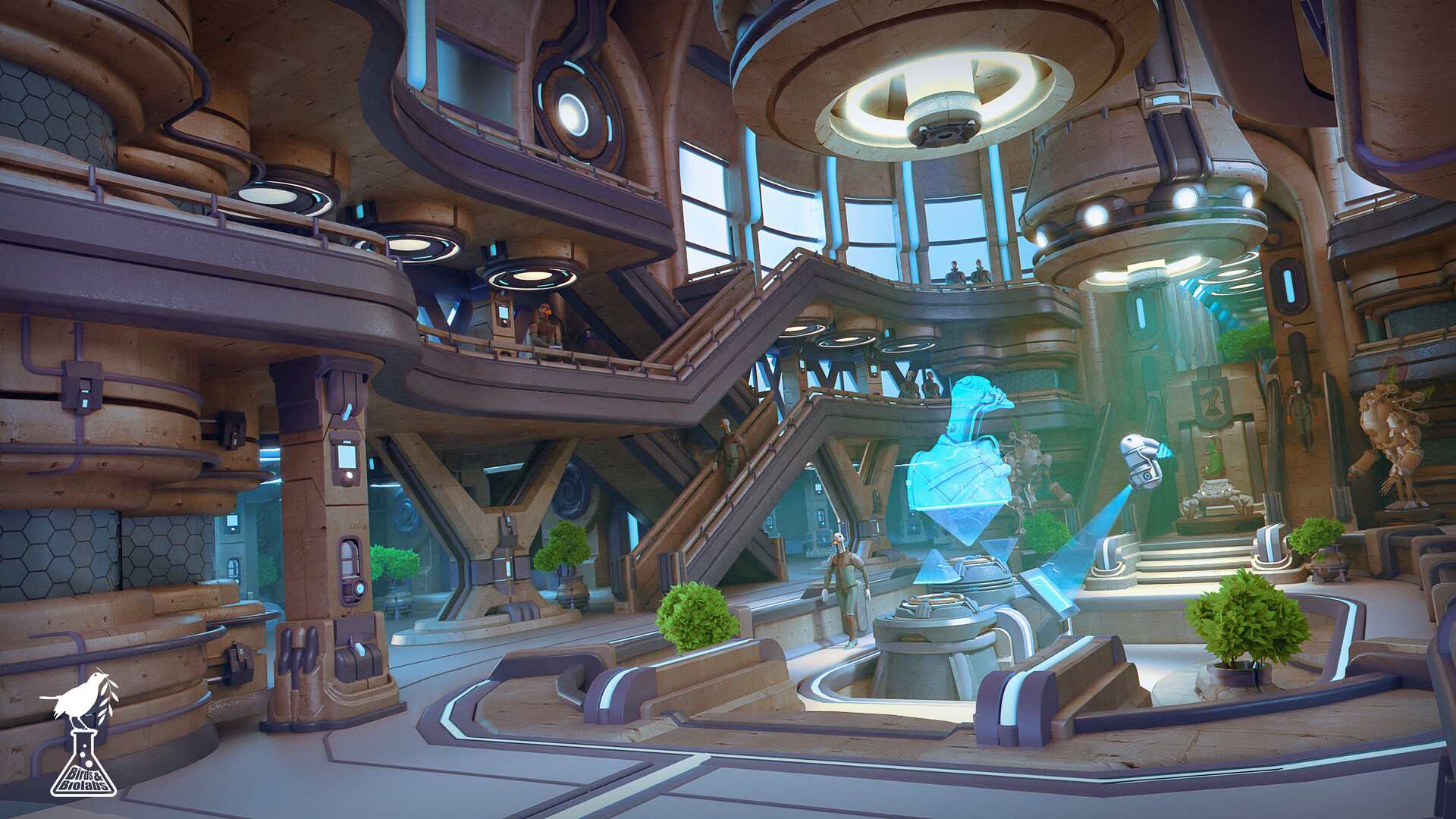 ArtStation - Birds&Biolabs_ scientific research laboratory