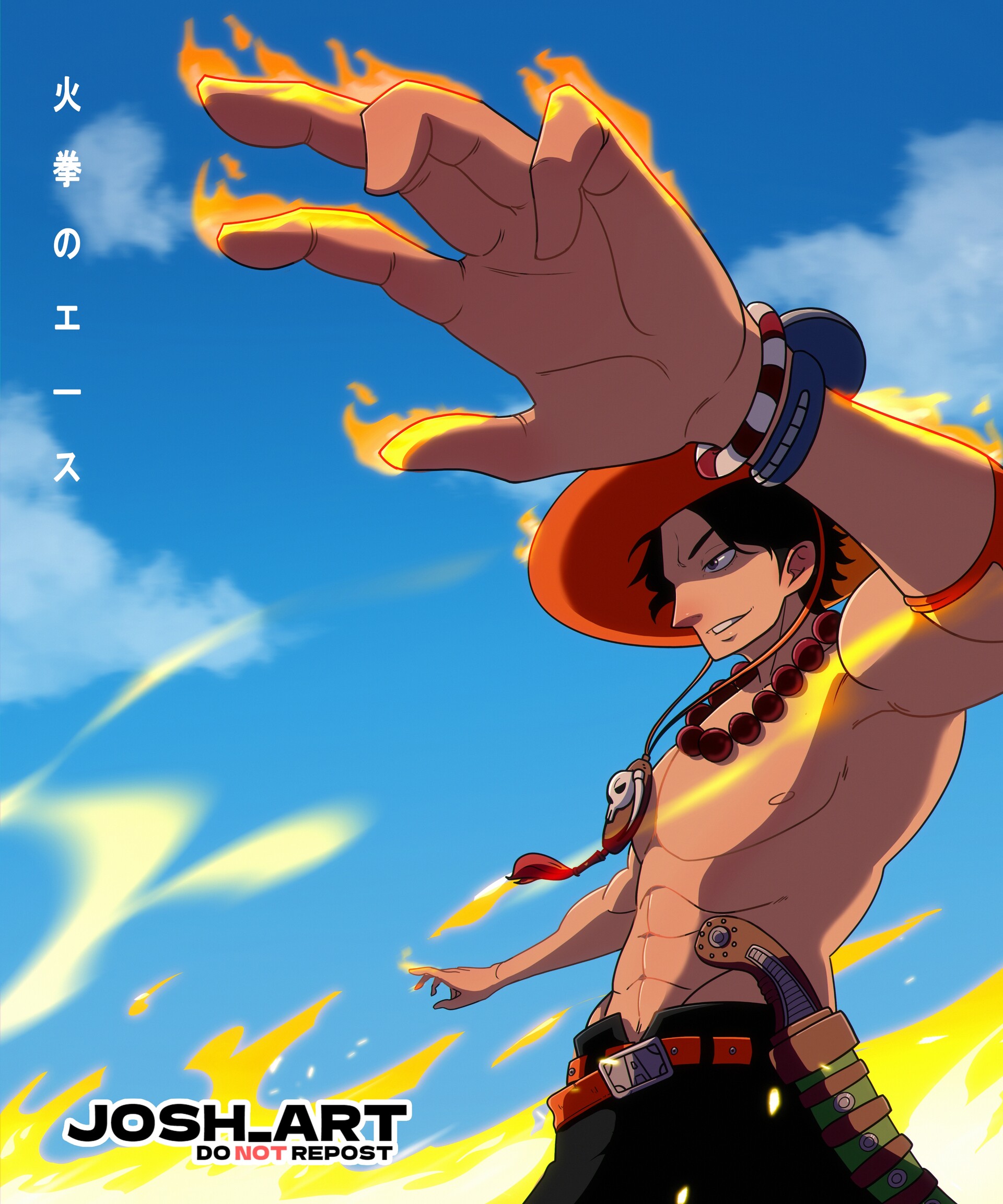 ArtStation - Ace (from One Piece)- fan art