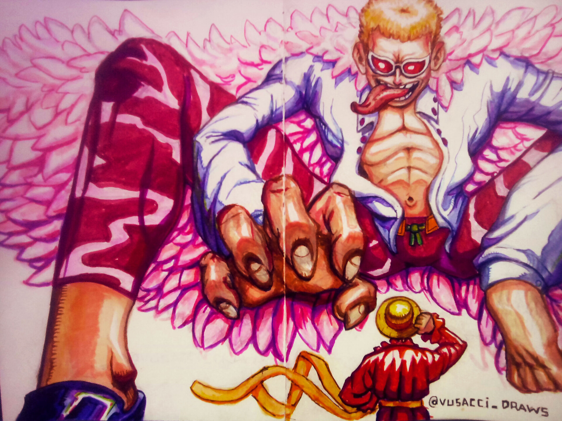 ArtStation One Piece Fanart Luffy vs Doflamingo