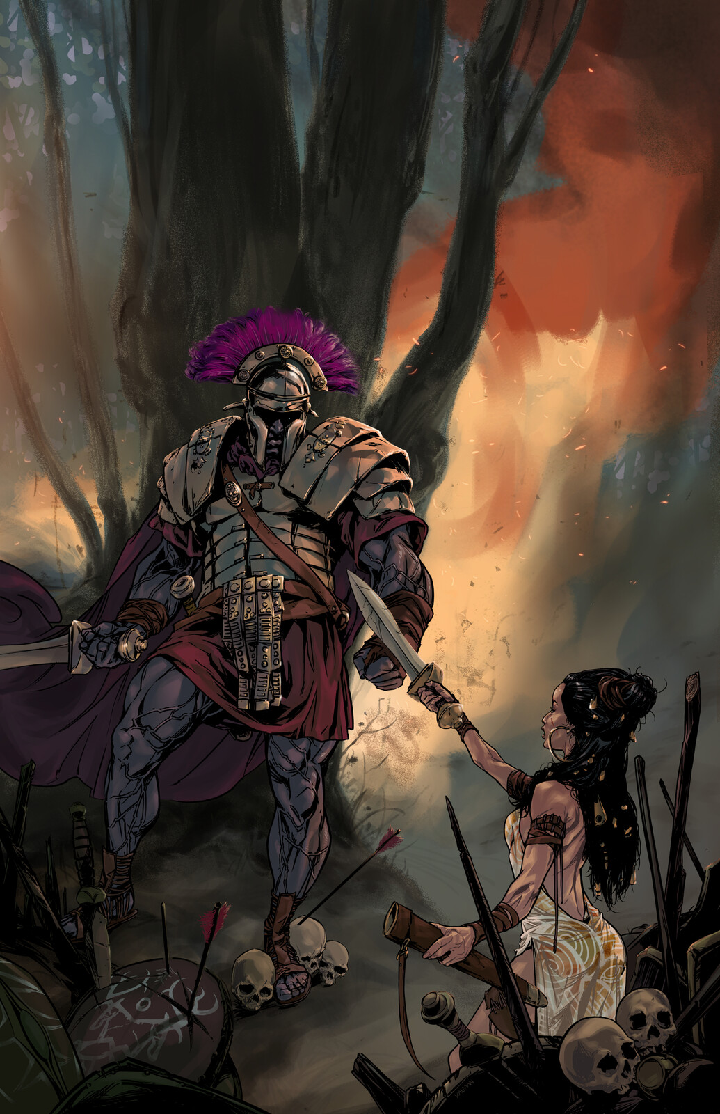 Final Variant Cover art for Dead Romans issue 5 without trade dress.