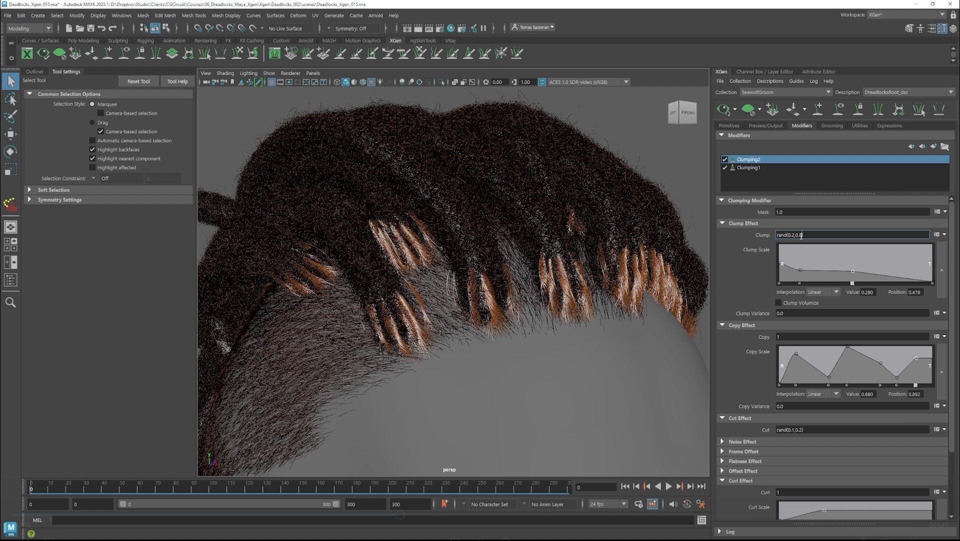 Tomas Sackmann - Realistic Dreadlocks in Xgen / Character Grooming Course