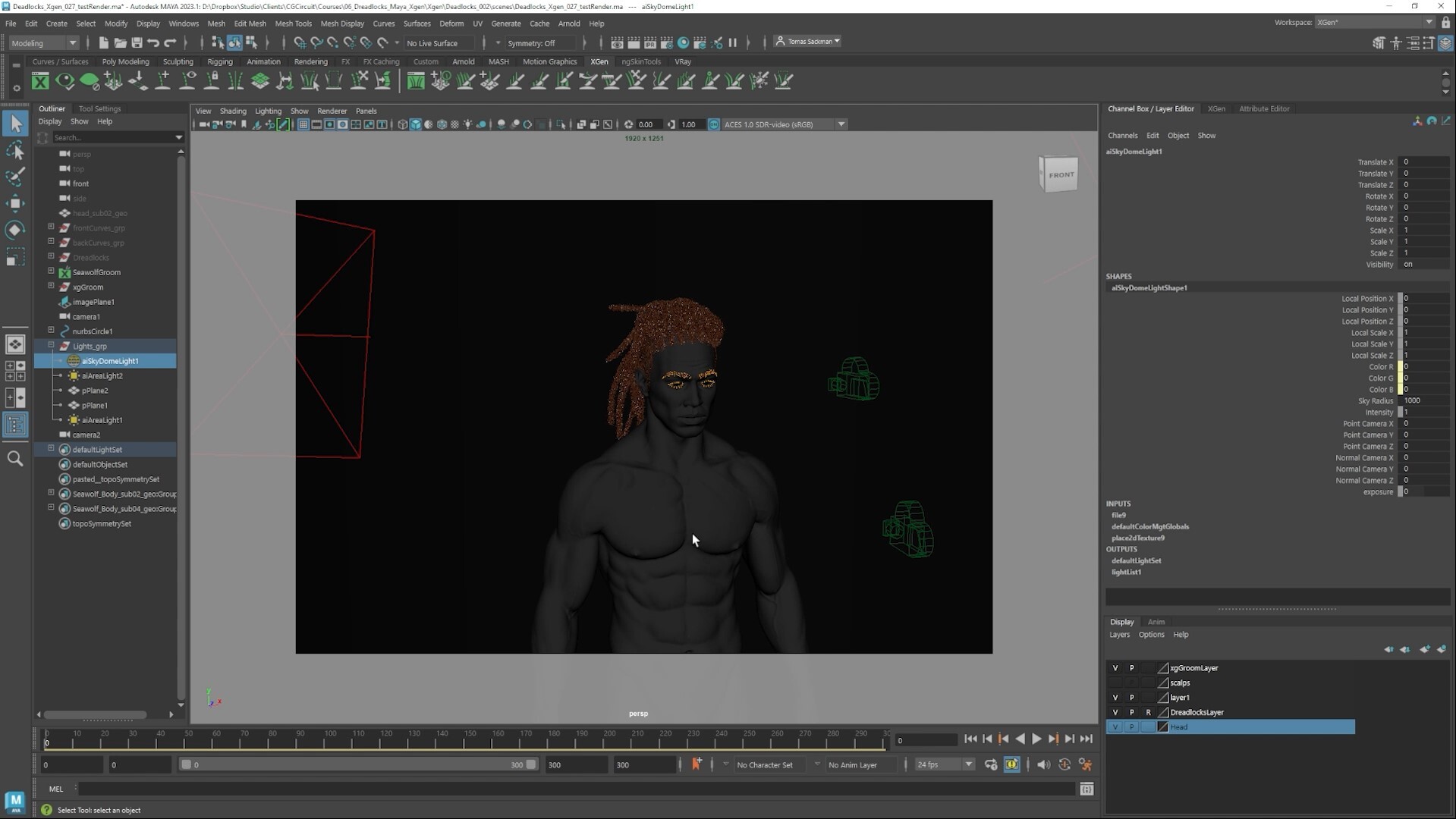 Tomas Sackmann - Realistic Dreadlocks in Xgen / Character Grooming Course