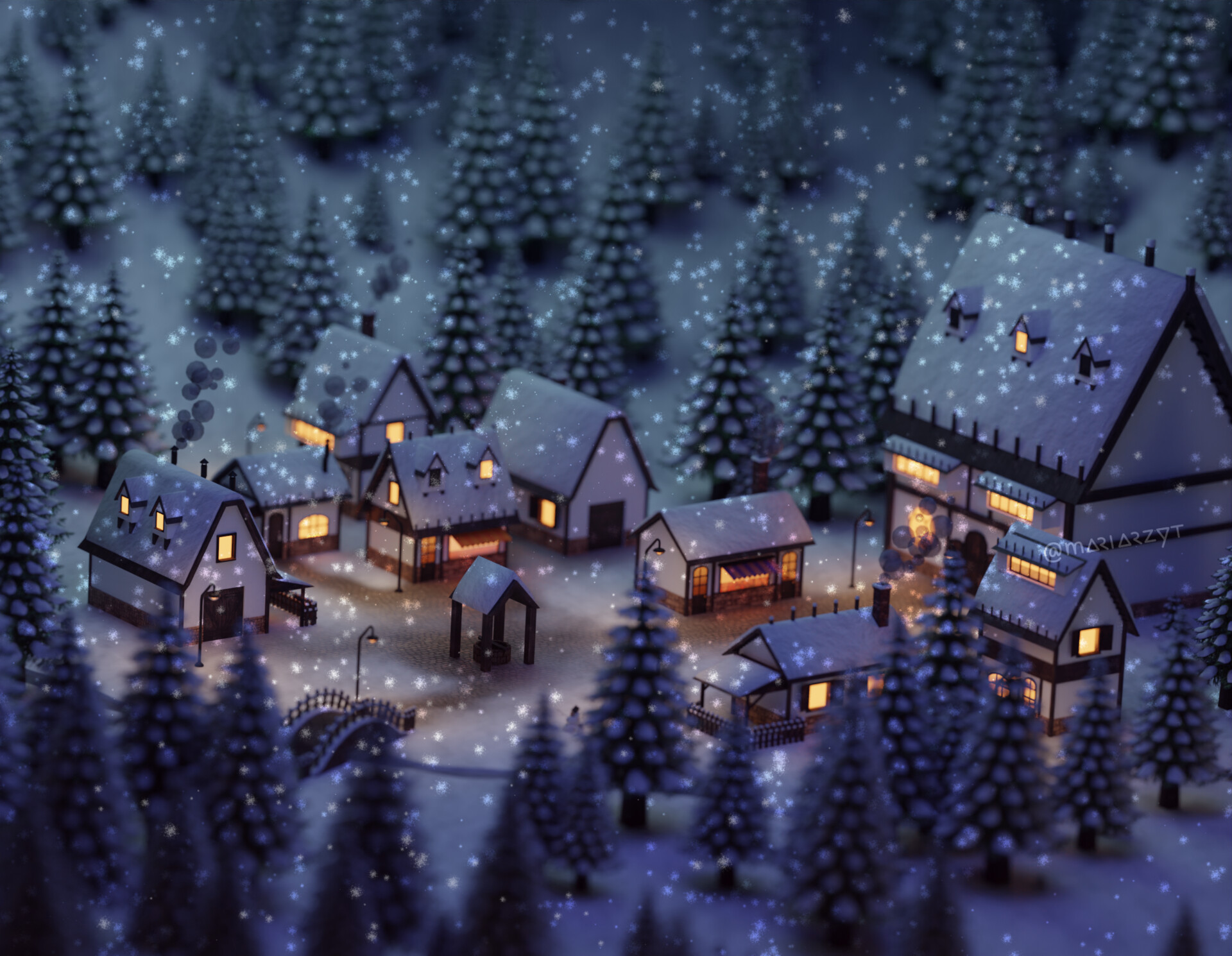 ArtStation - Low Poly Winter Wonderland