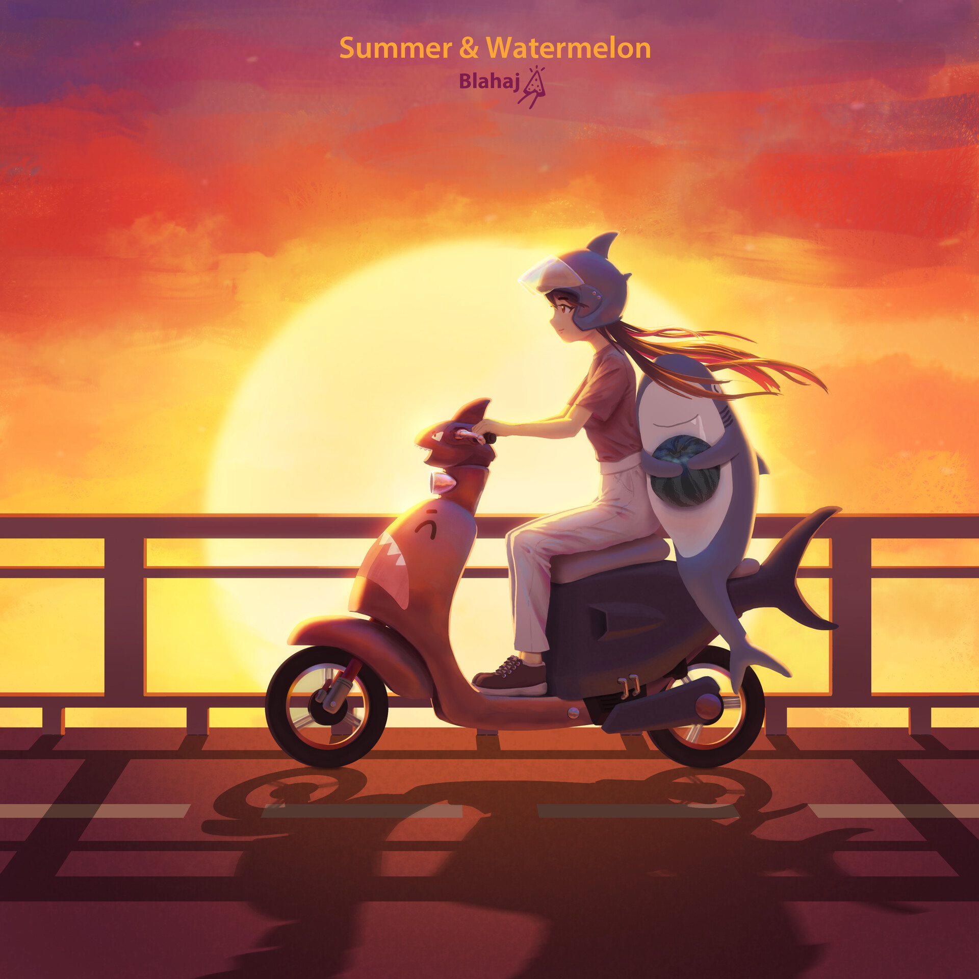 ArtStation BLAHAJ SUNSET & WATERMELON IKEA SHARK COLLECTION 07