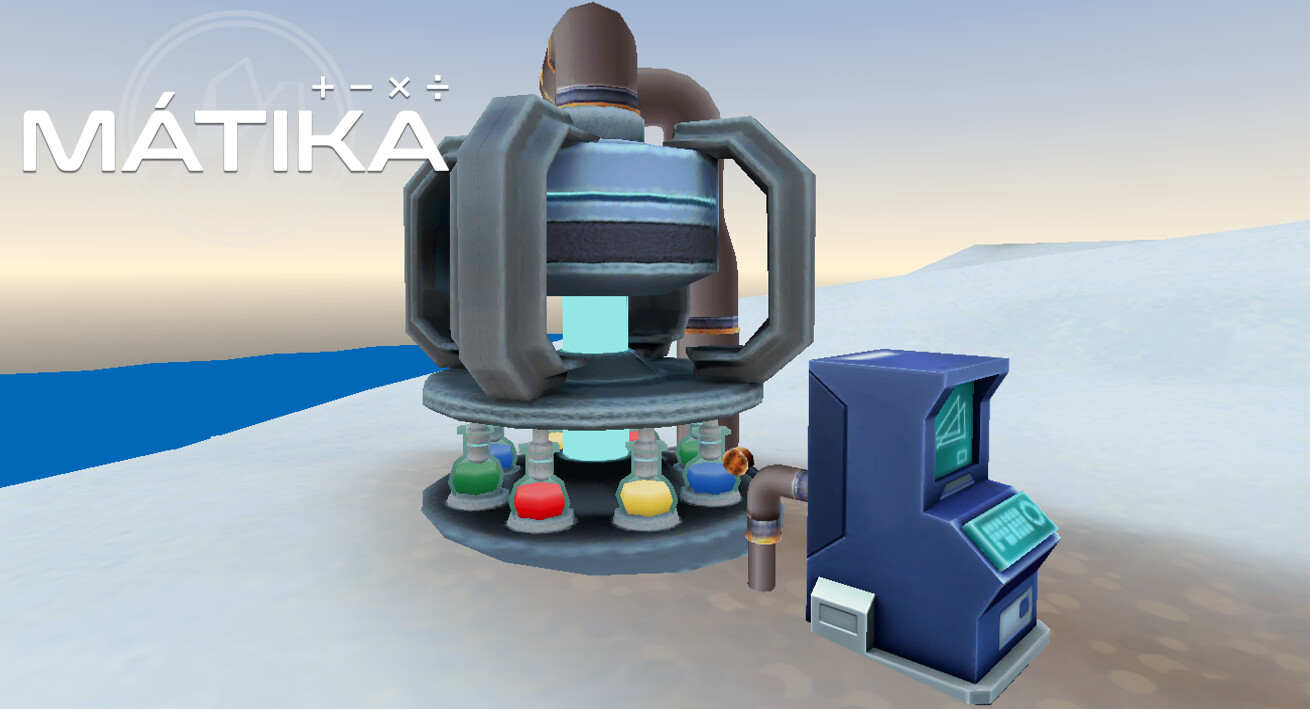 Water research machine in which the player needs to solve exponential math functions to clean the water.
