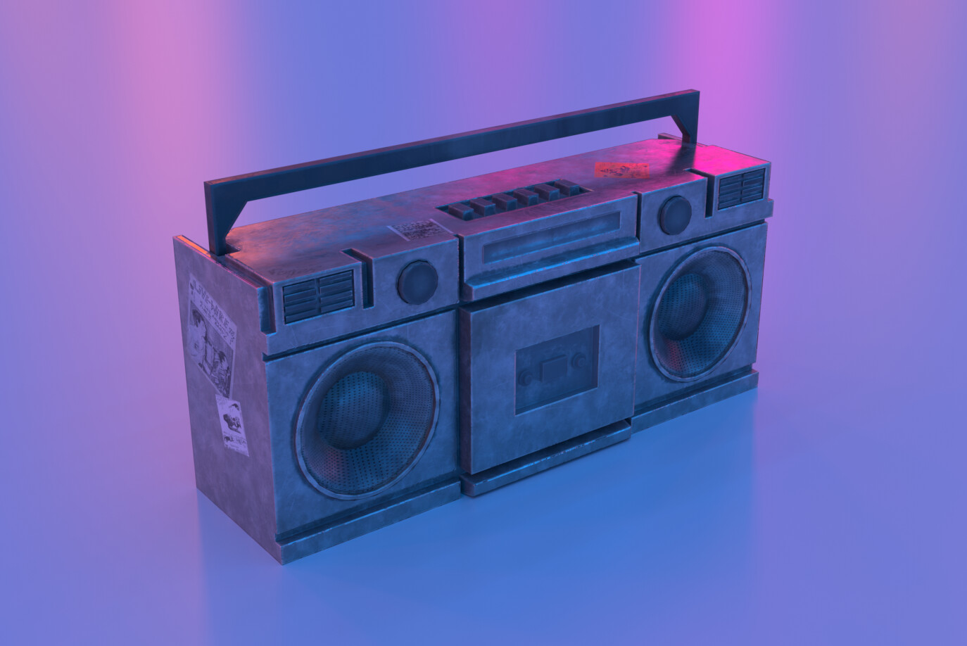 ArtStation - Stylized 80's Inspired Boom Box