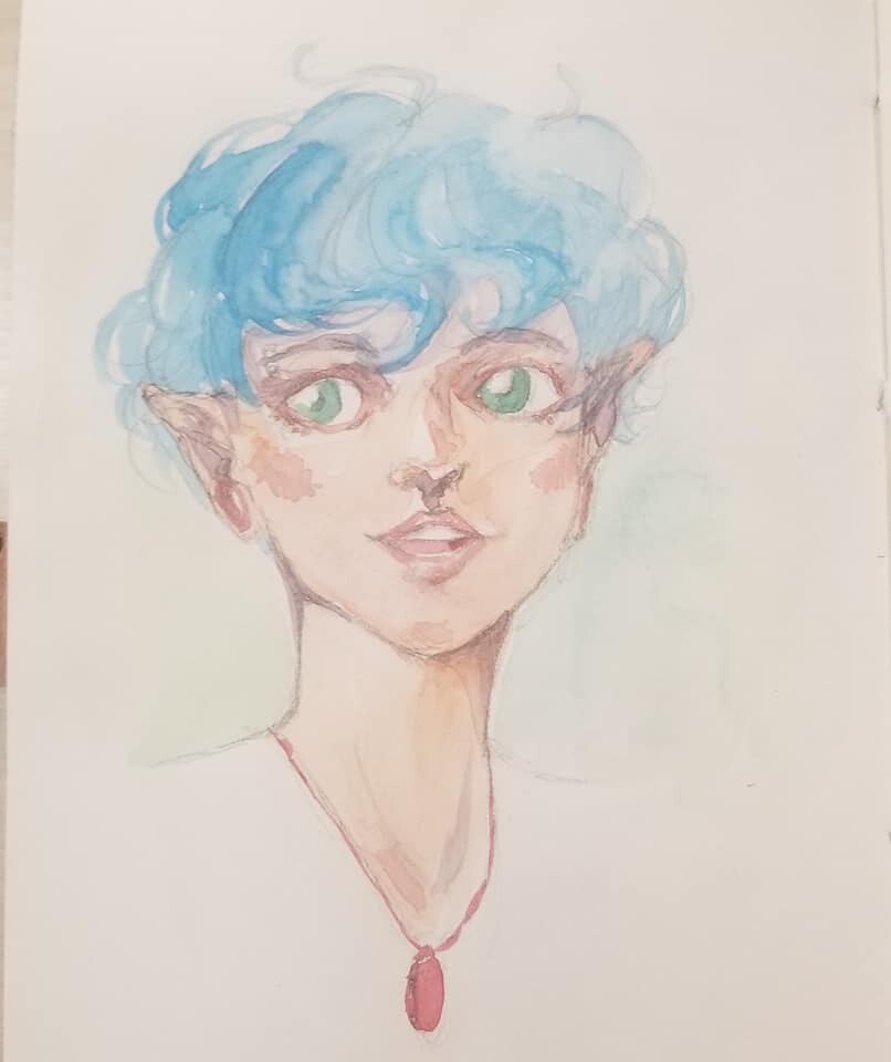 Doodle with watercolor