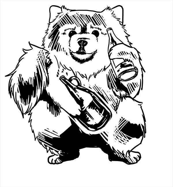 Dog with beer