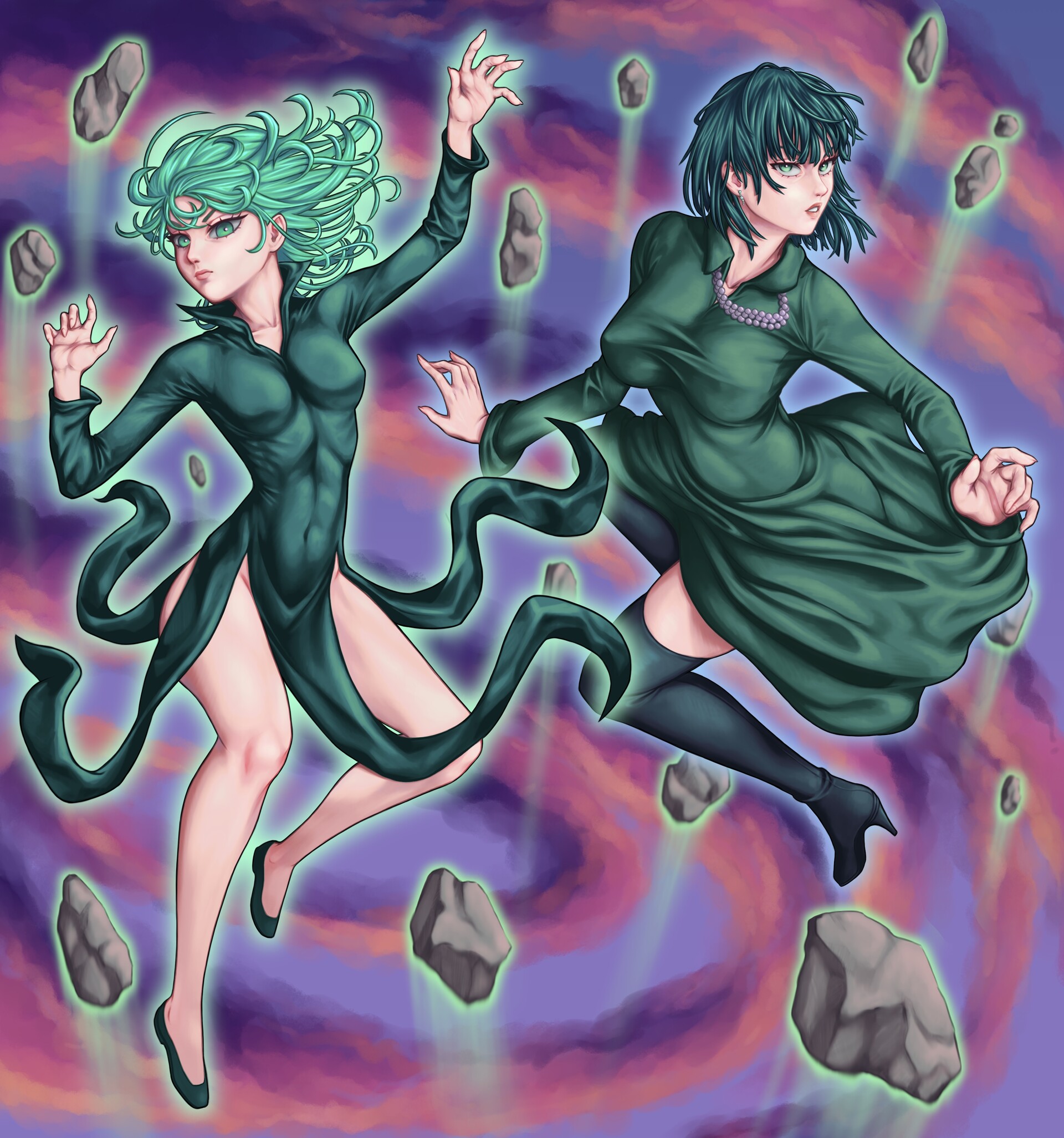 ArtStation - Tatsumaki & Fubuki Fan Art