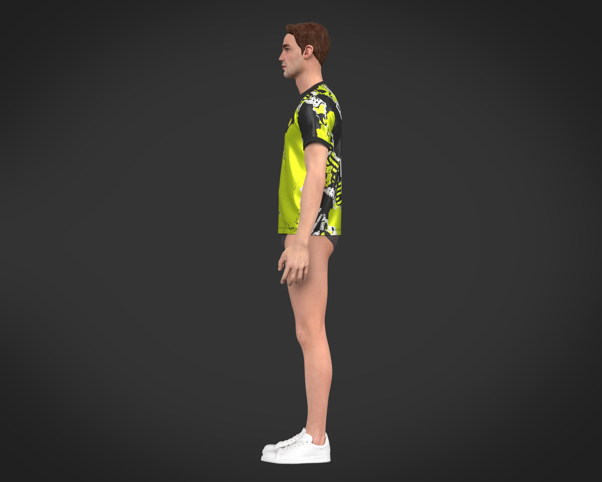 ArtStation - Soccer Football Black with yellow Jersey Player-11