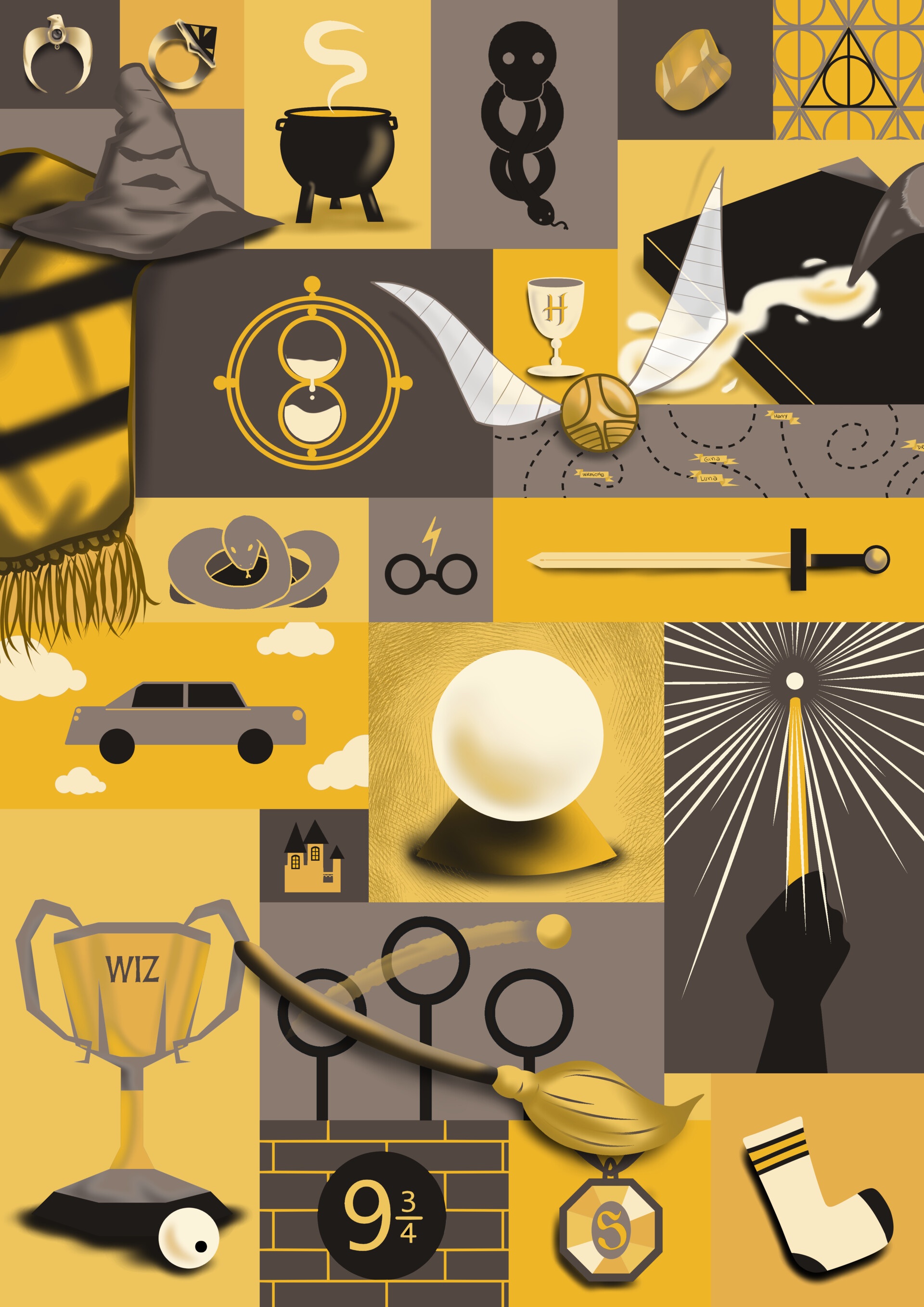 ArtStation - Harry Potter Infographic, image size:1920x2715